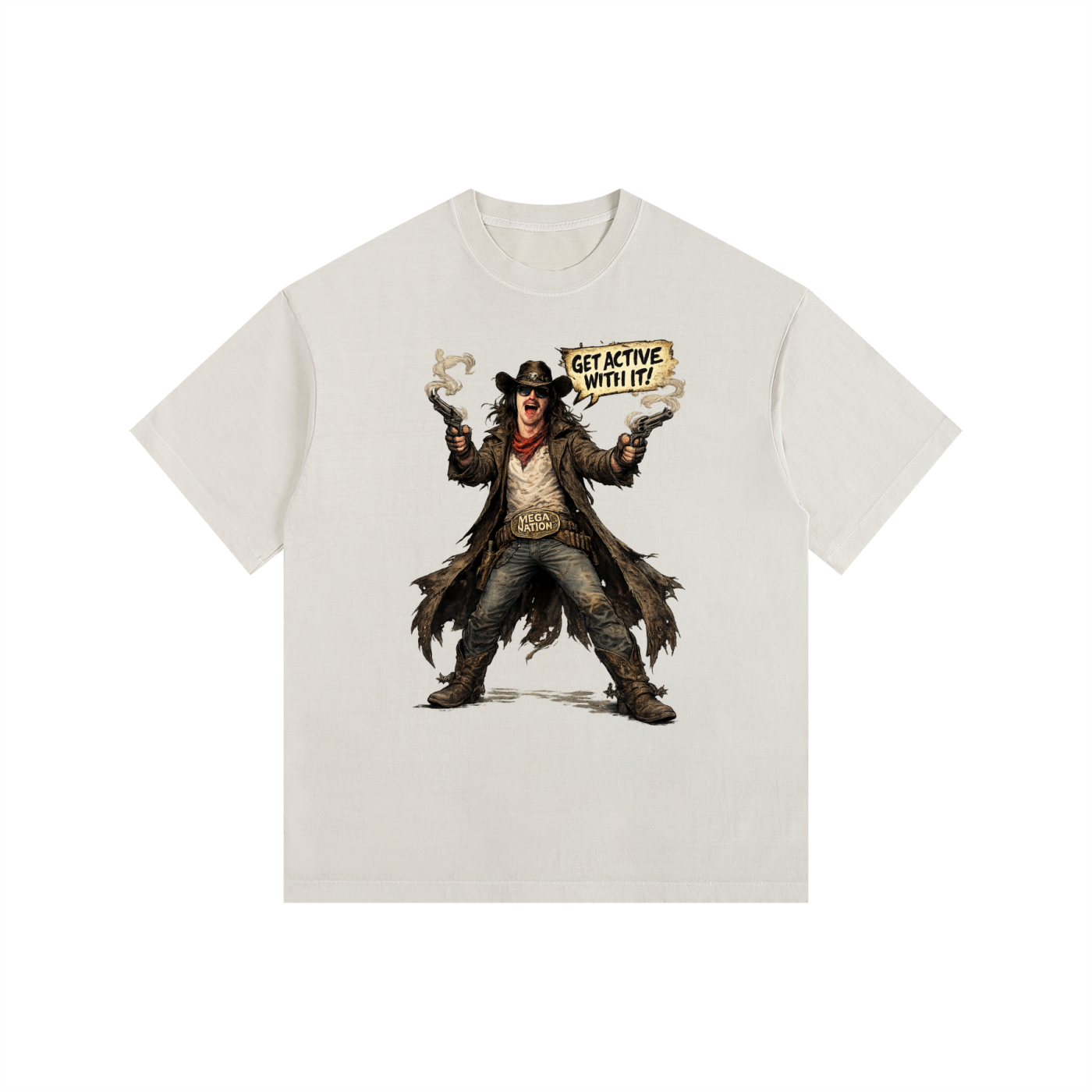 Mega Nation Active Revolvers Oversized Cotton T-Shirt (11 colors)