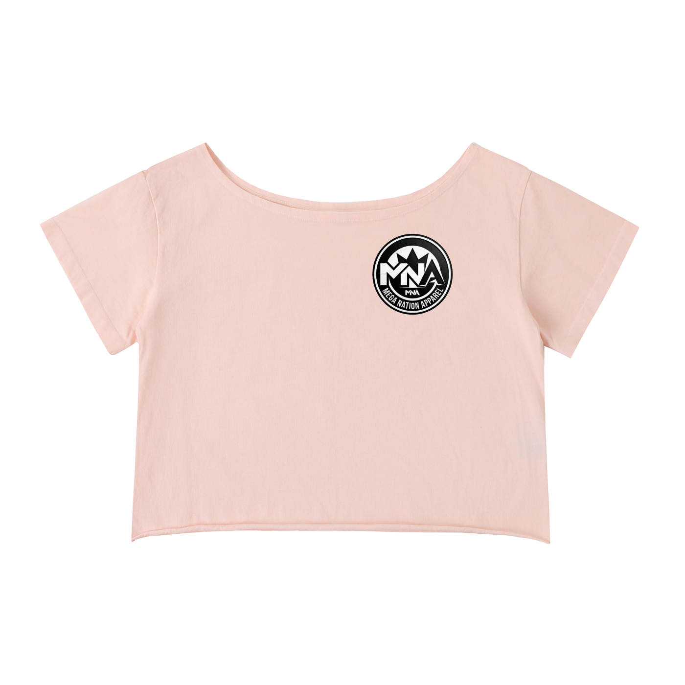 MNA Backwoods Ops (Front and Back Logo) Off-Shoulder Cropped T-Shirt (4 colors)