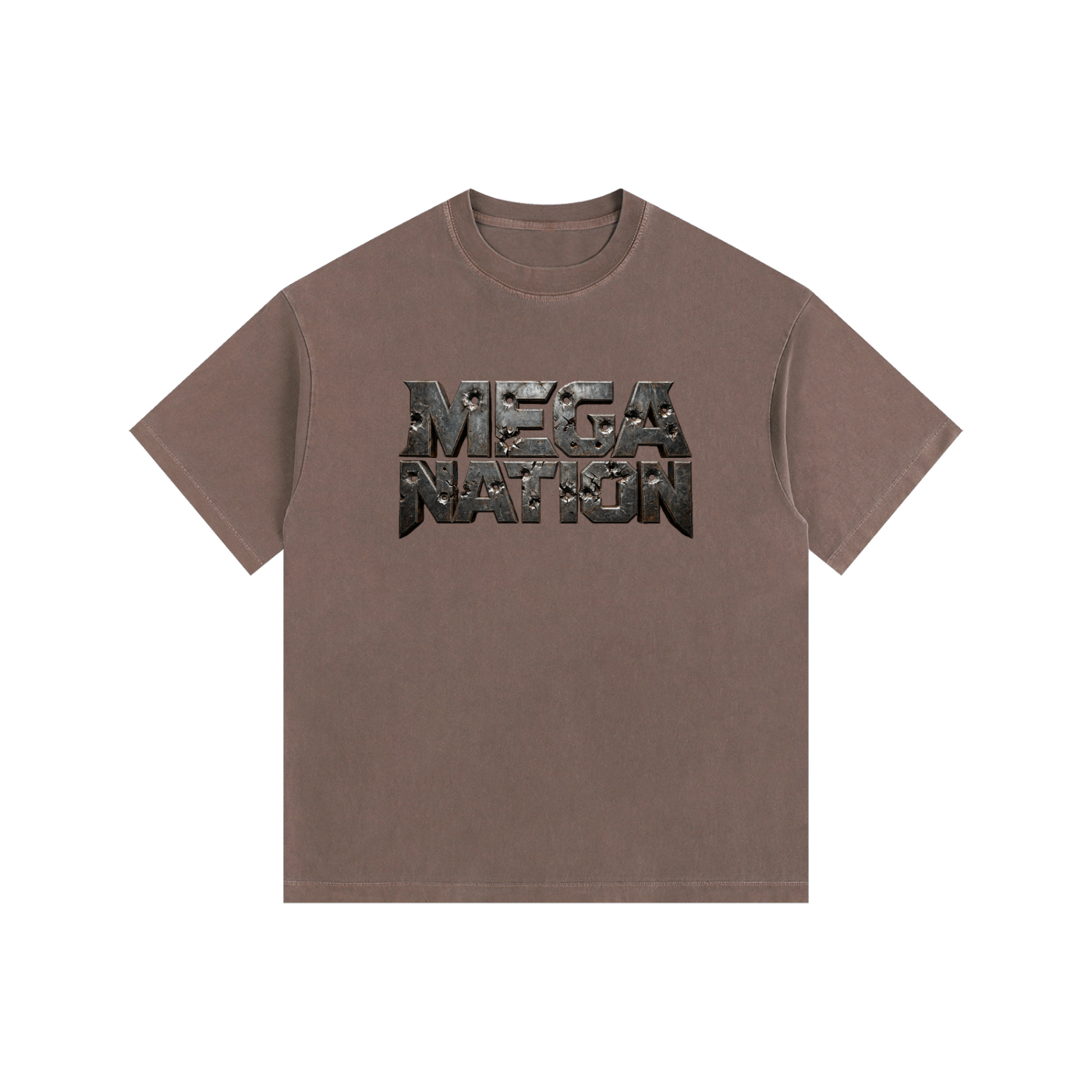 Mega Nation Damaged Plate Oversized Cotton T-Shirt (11 colors)
