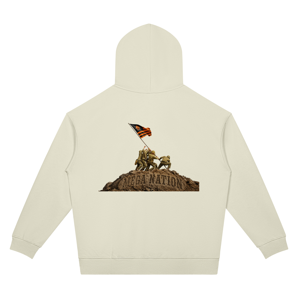 Mega Nation Flag Raising Unisex Oversized Drop Shoulder Hoodie (5 colors)