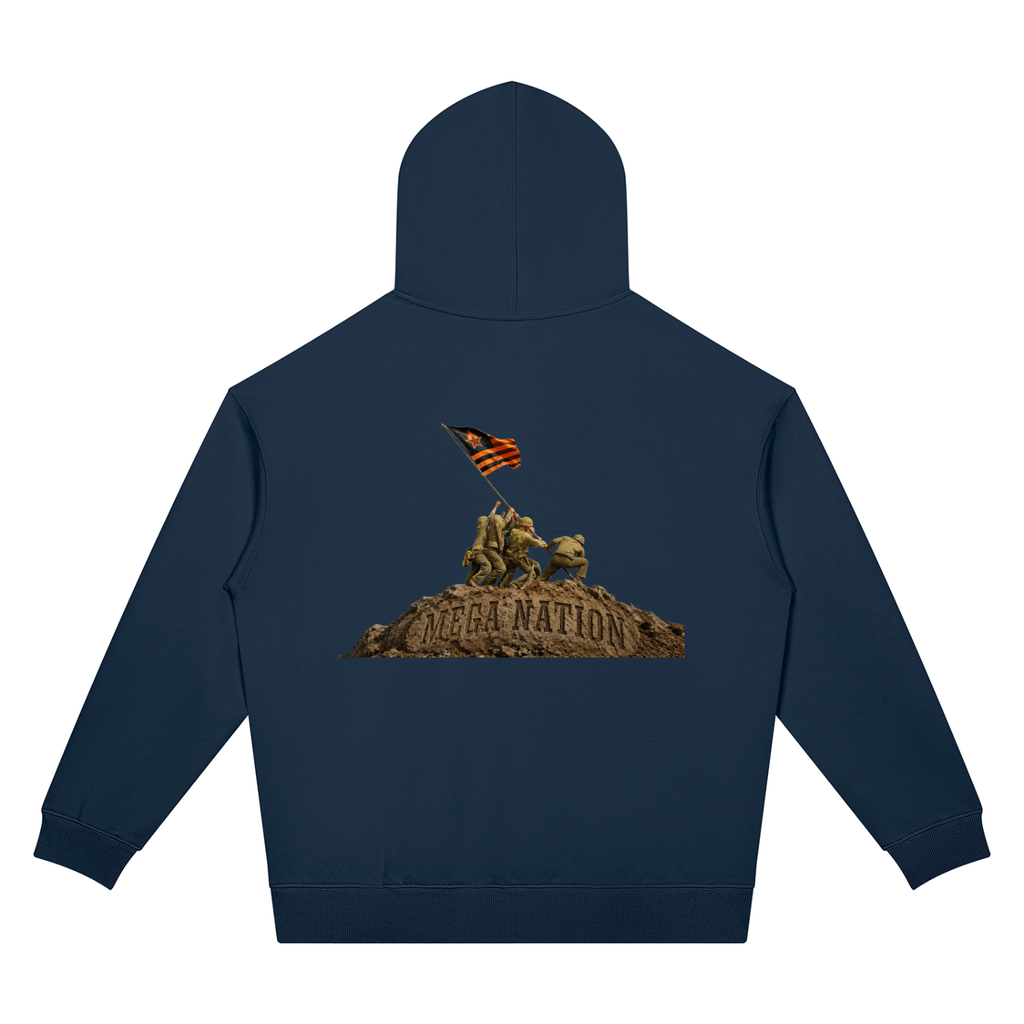 Mega Nation Flag Raising Unisex Oversized Drop Shoulder Hoodie (5 colors)