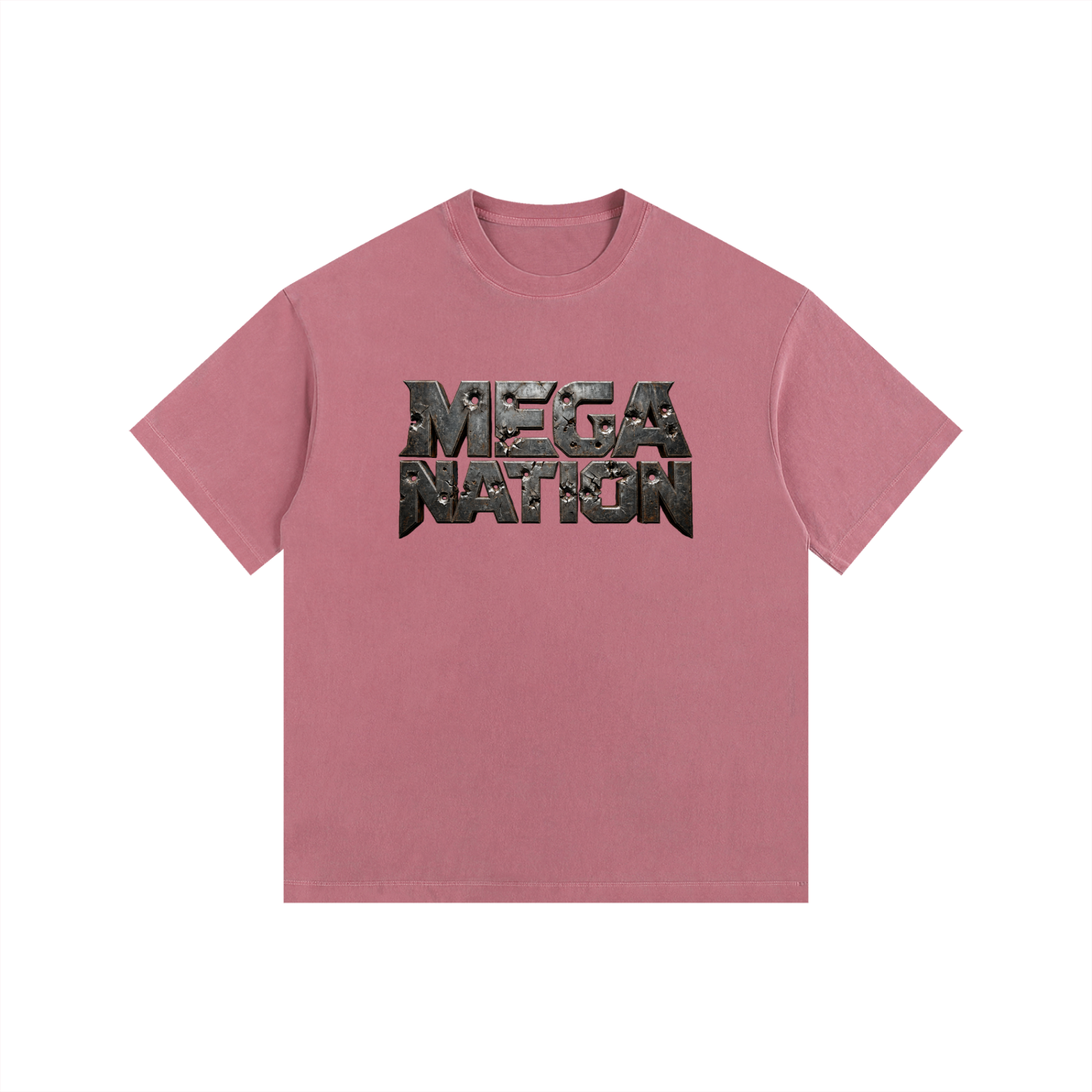 Mega Nation Damaged Plate Oversized Cotton T-Shirt (11 colors)