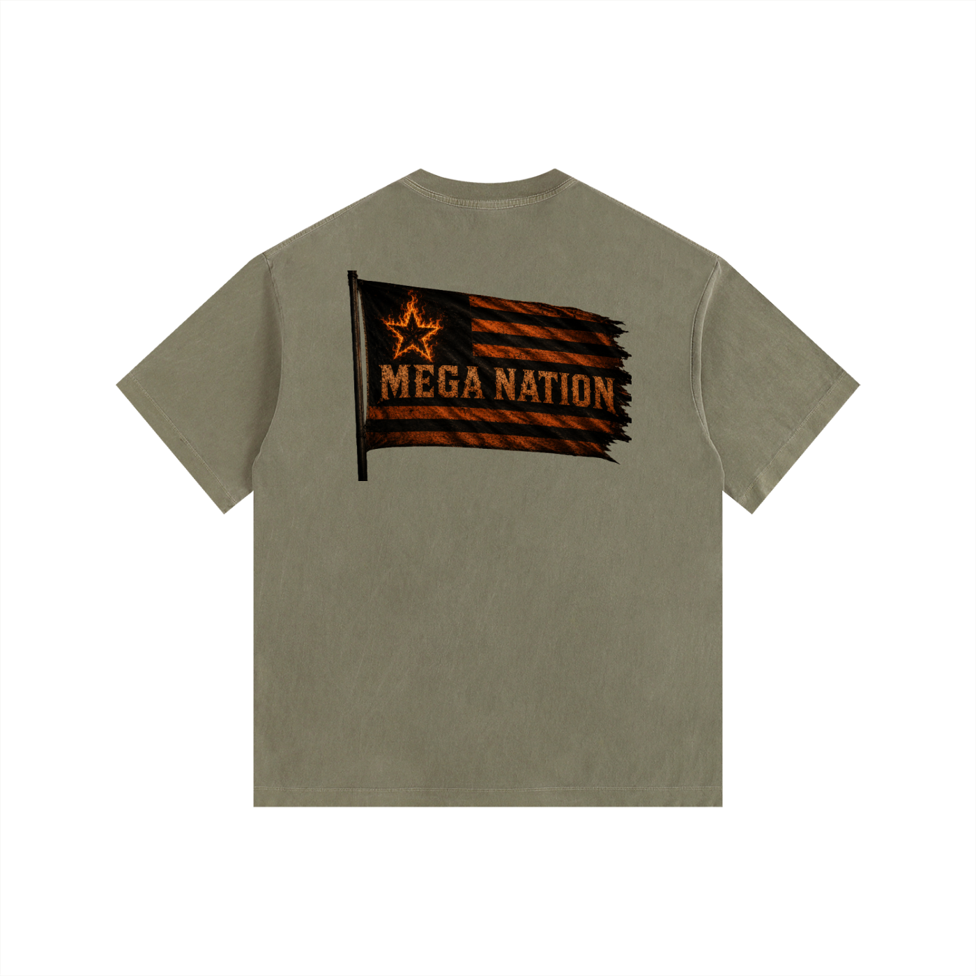 Mega Nation Flag (Front & Back Logo) Oversized Cotton T-Shirt (7 colors)