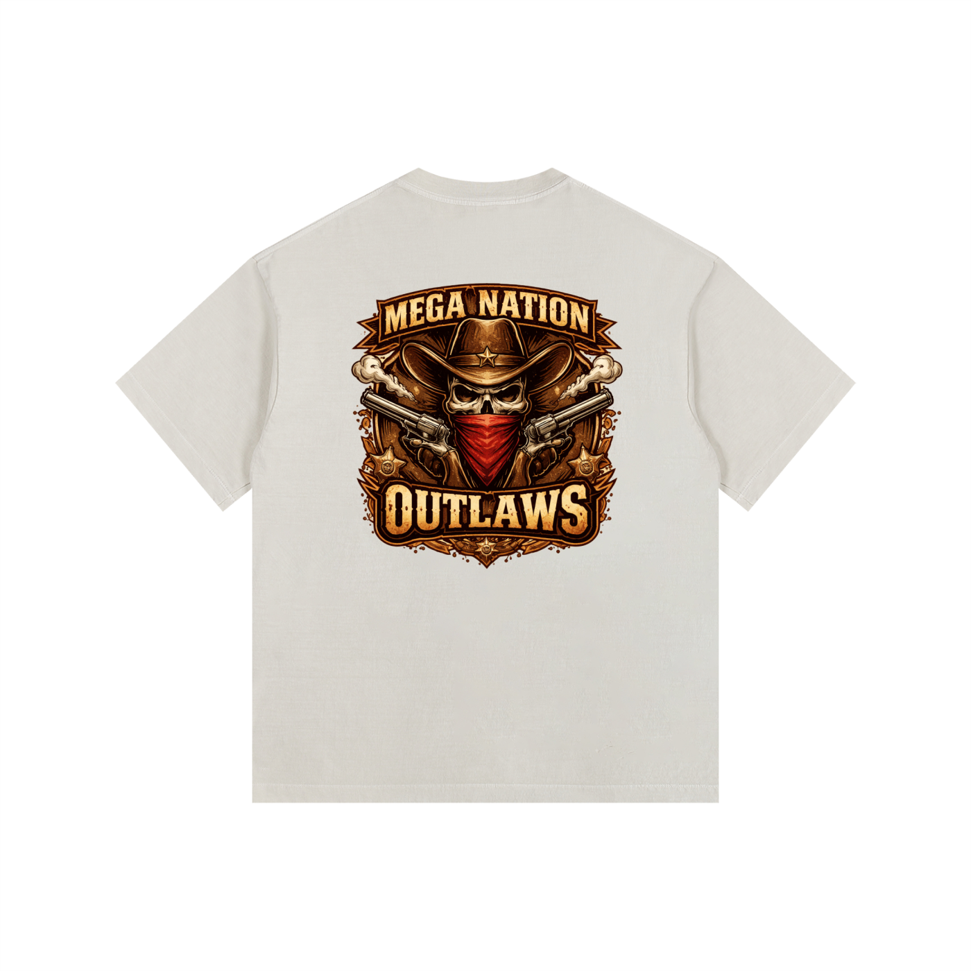 MNA Mega Nation Outlaws (Front and Back Logo) Oversized Cotton T-Shirt (9 colors)