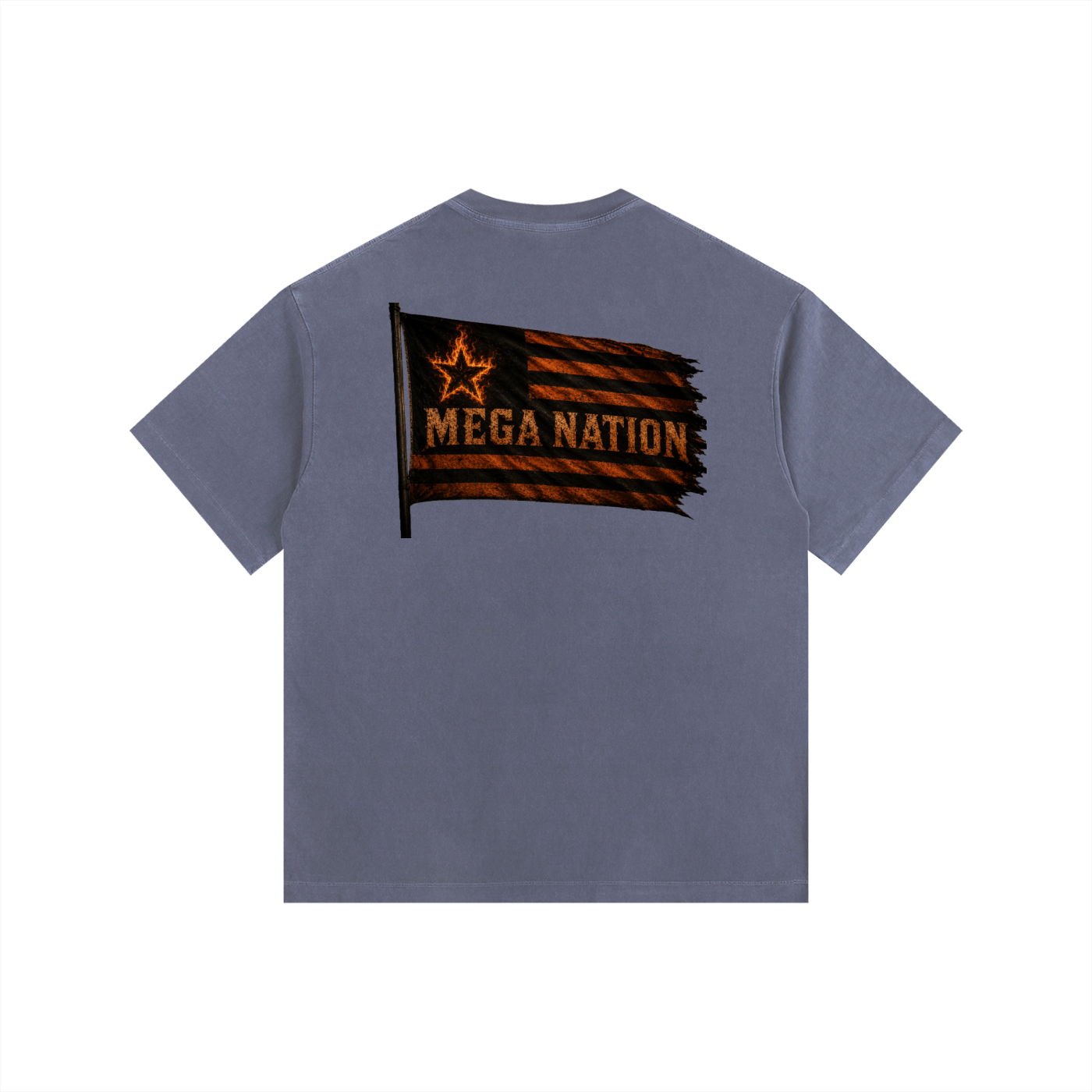Mega Nation Flag (Front & Back Logo) Oversized Cotton T-Shirt (7 colors)
