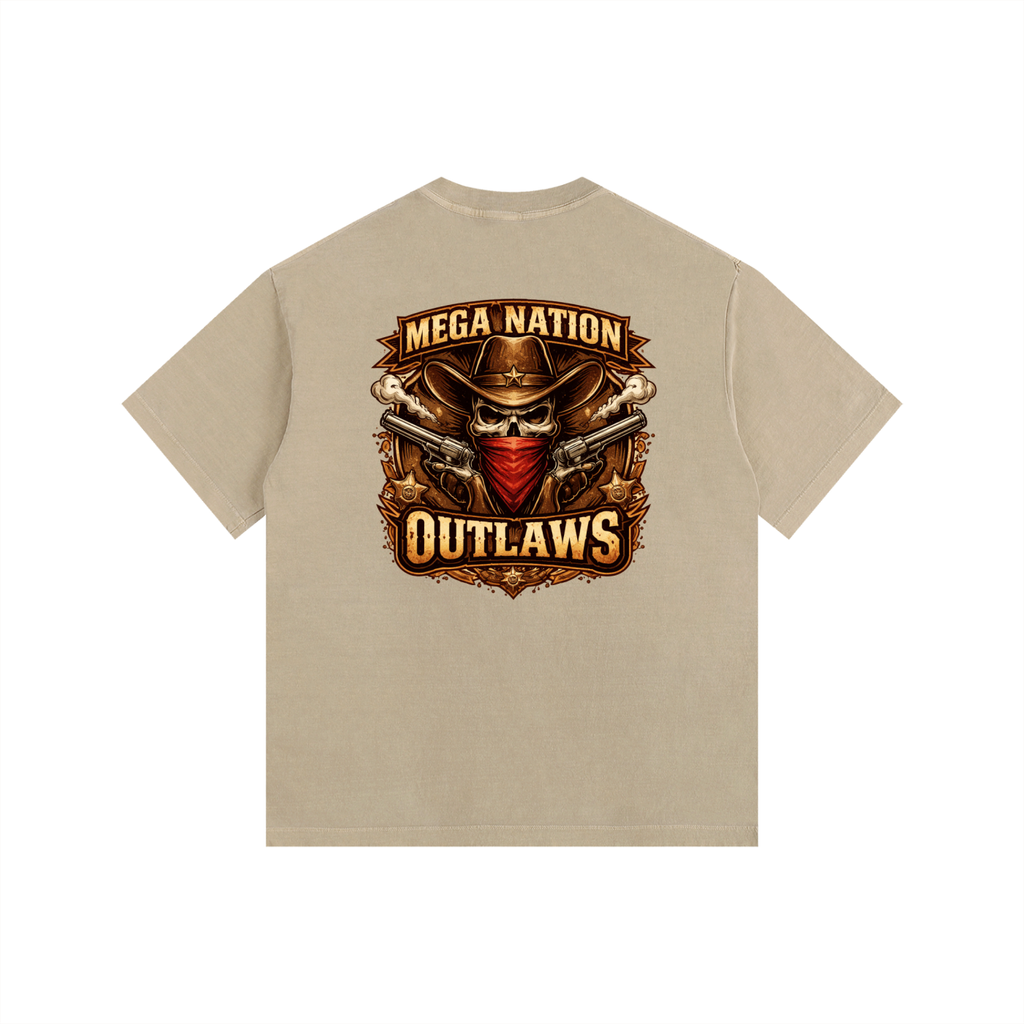 MNA Mega Nation Outlaws (Front and Back Logo) Oversized Cotton T-Shirt (9 colors)