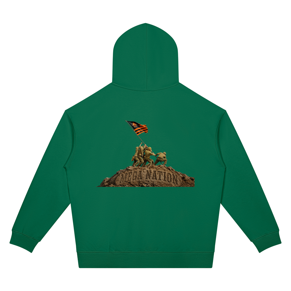 Mega Nation Flag Raising Unisex Oversized Drop Shoulder Hoodie (5 colors)