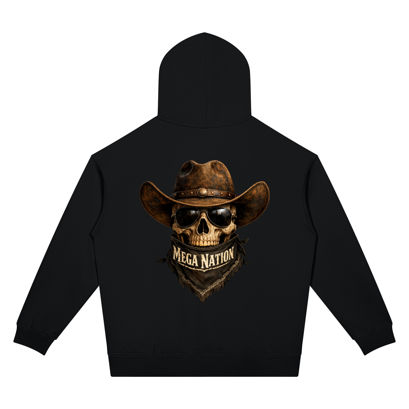 Mega Nation Outlaw Skull Unisex Oversized Drop Shoulder Hoodie (7 colors)