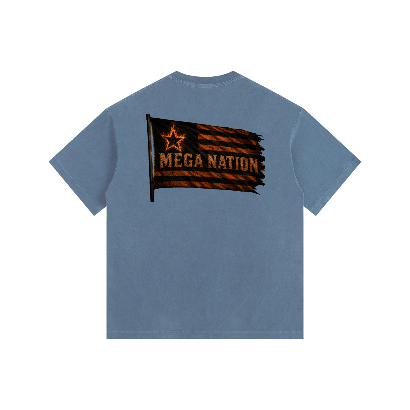 Mega Nation Flag (Front & Back Logo) Oversized Cotton T-Shirt (7 colors)