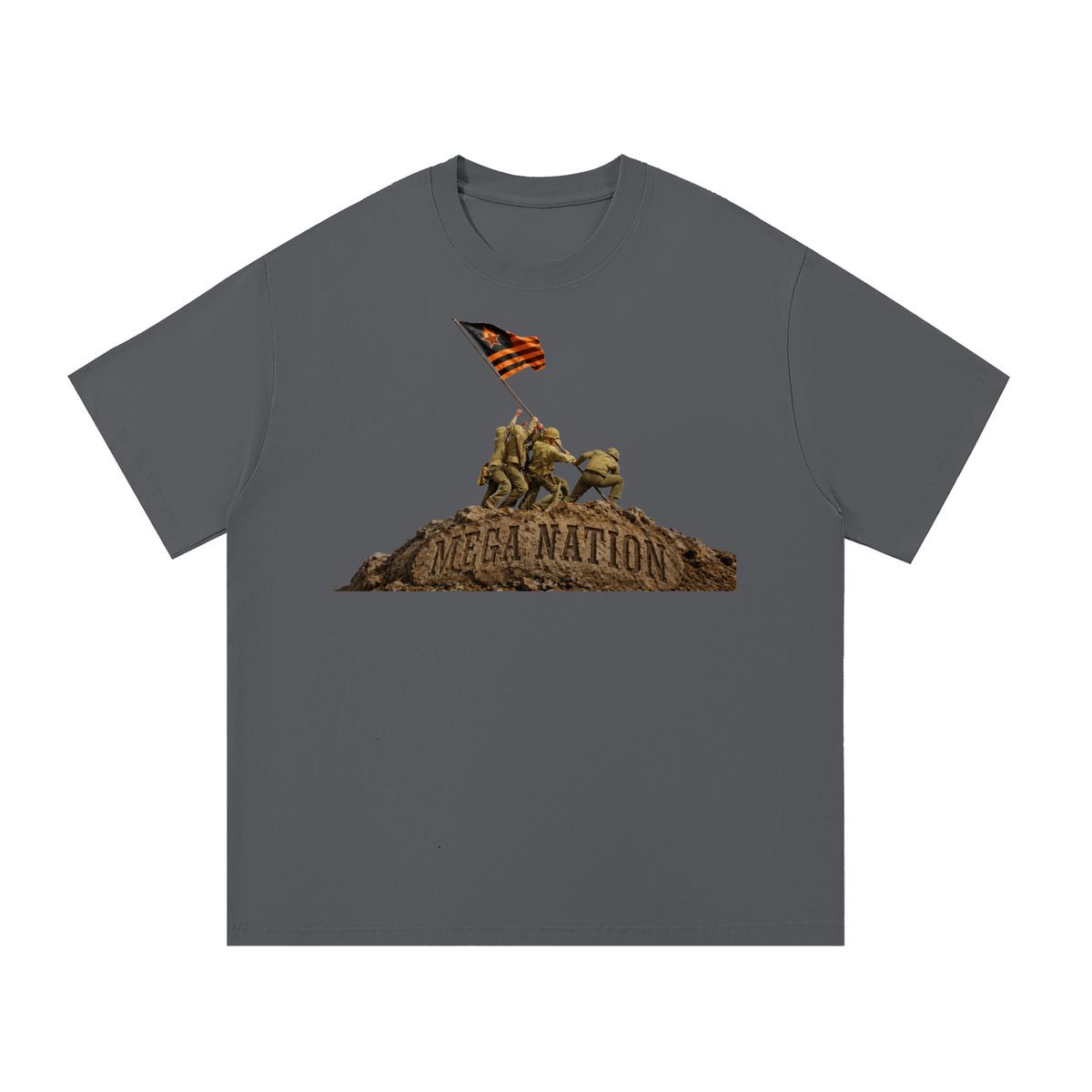 Mega Nation Flag Raising Essential Cotton T-Shirt (8 colors)