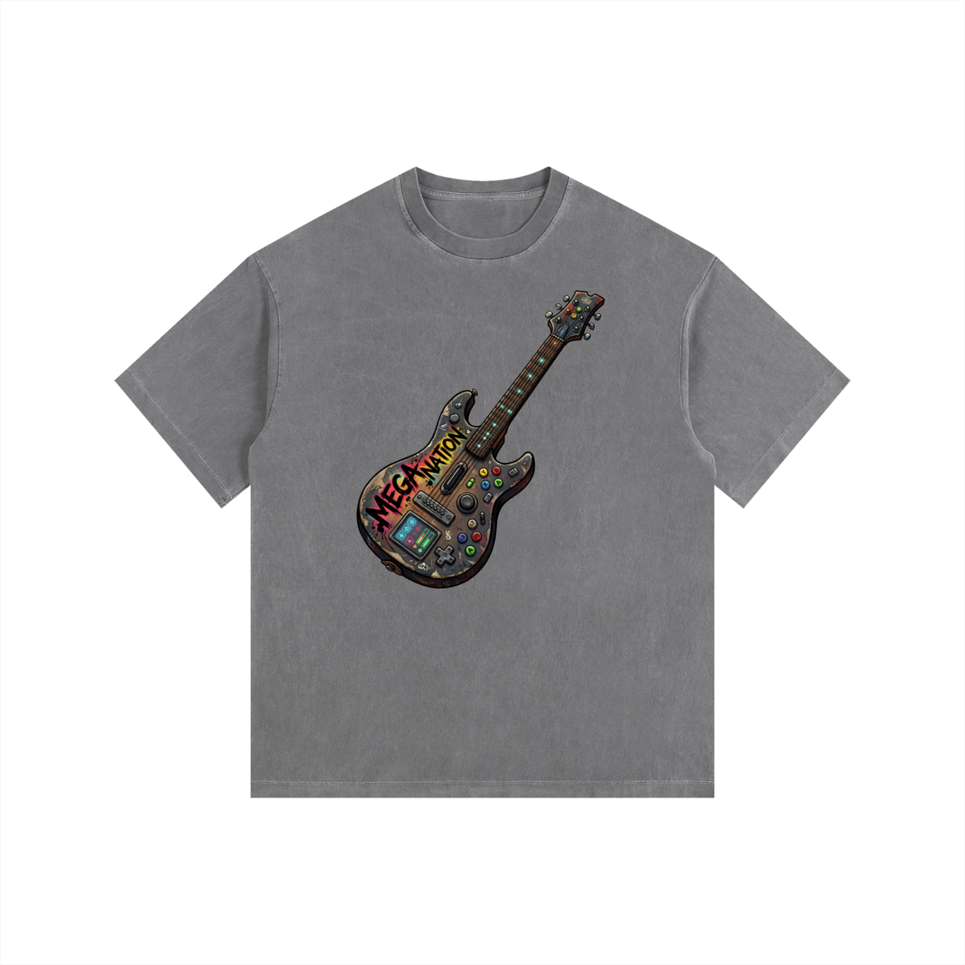 Mega Nation Gamer Guitar 2 Oversized Cotton T-Shirt (11 colors)