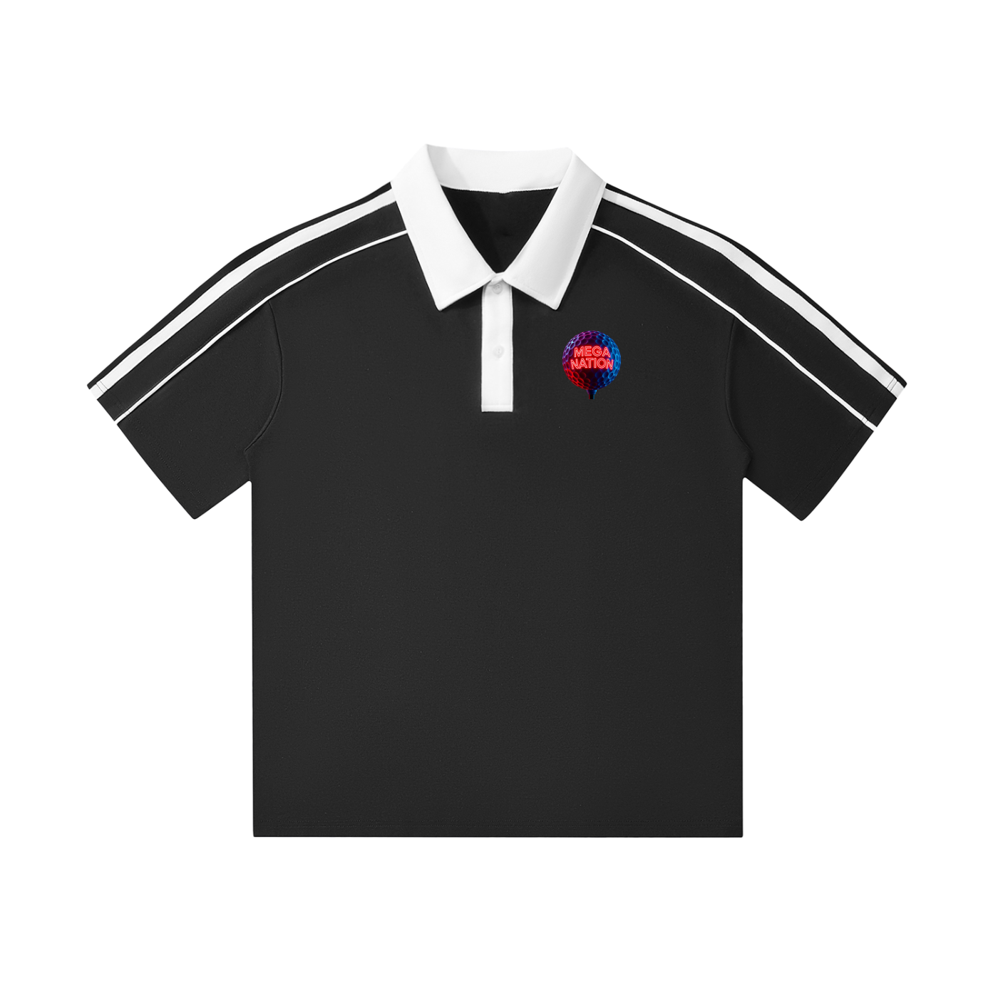 Mega Nation Golf Polo Shirt (Neon Logo) (5 colors)