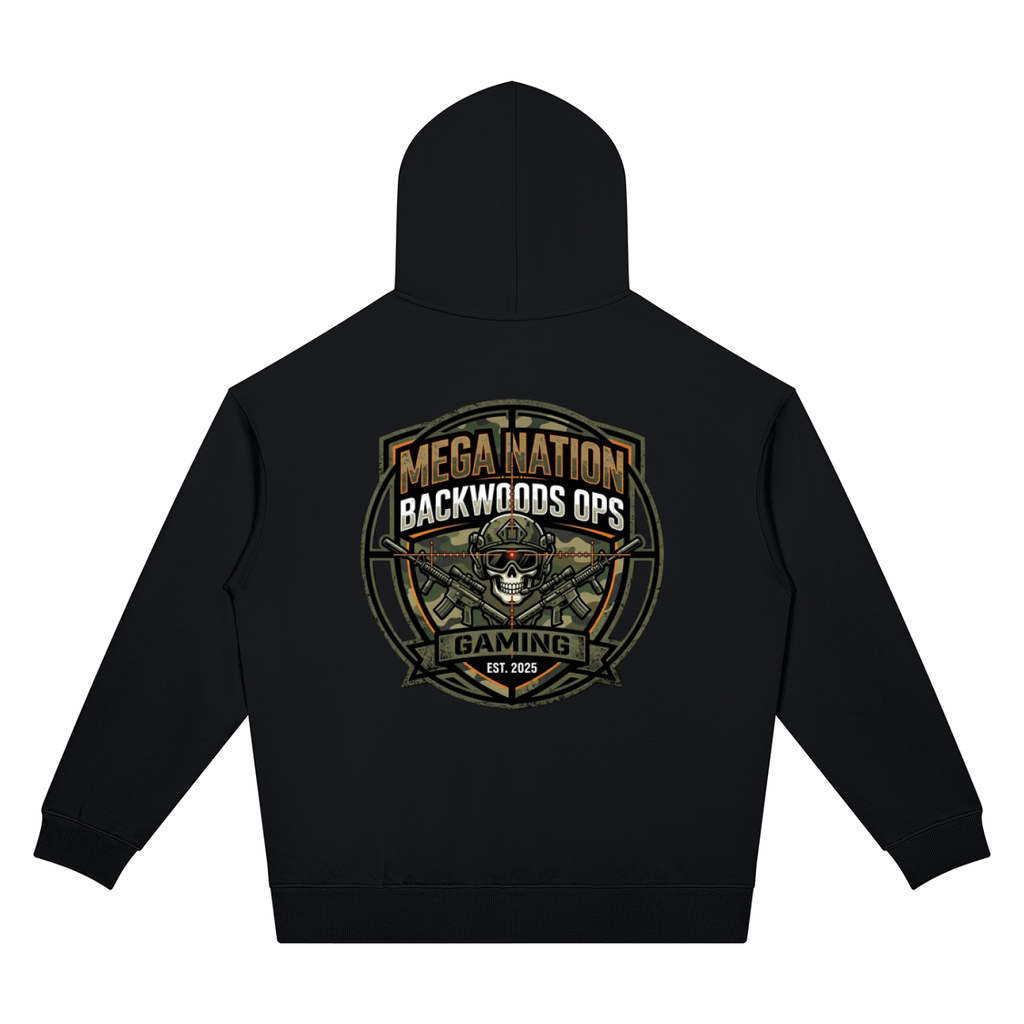 Mega Nation Backwoods OPS Unisex Oversized Drop Shoulder Hoodie (7 colors)