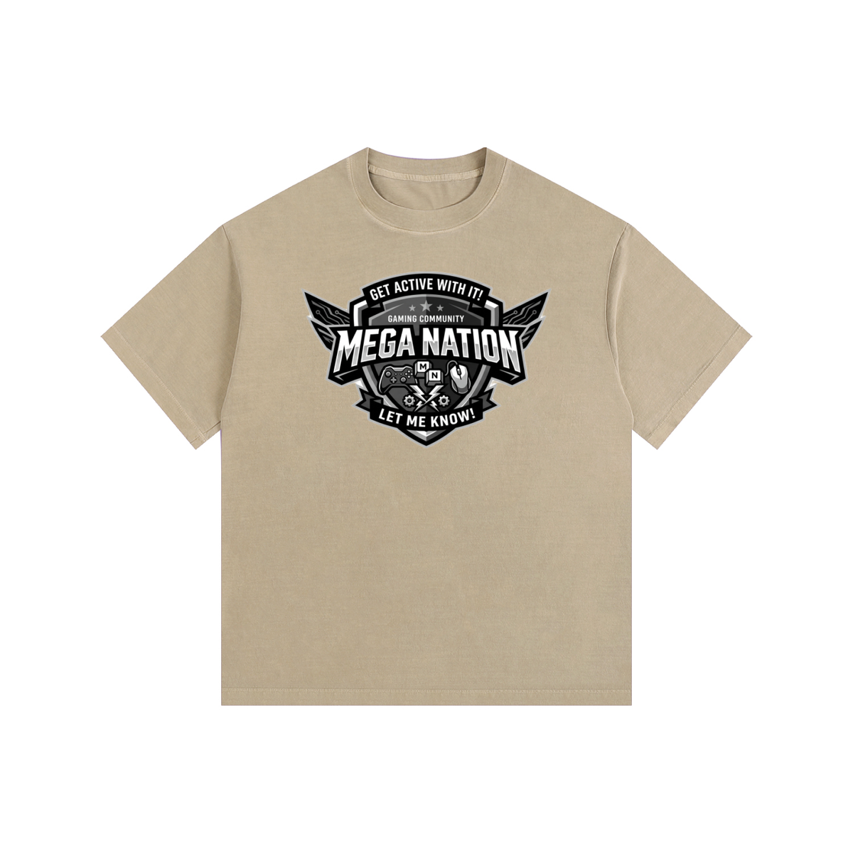 Mega Nation Gaming Community Oversized Cotton T-Shirt (11 colors)