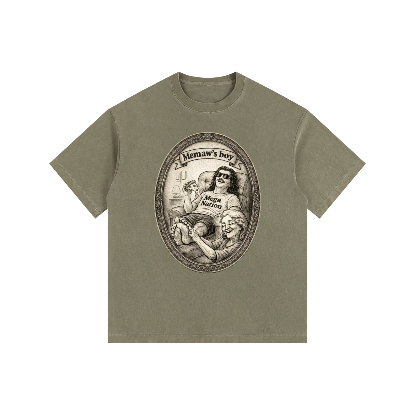 Mega Nation Memaw's Boy Oversized Cotton T-Shirt (11 colors)