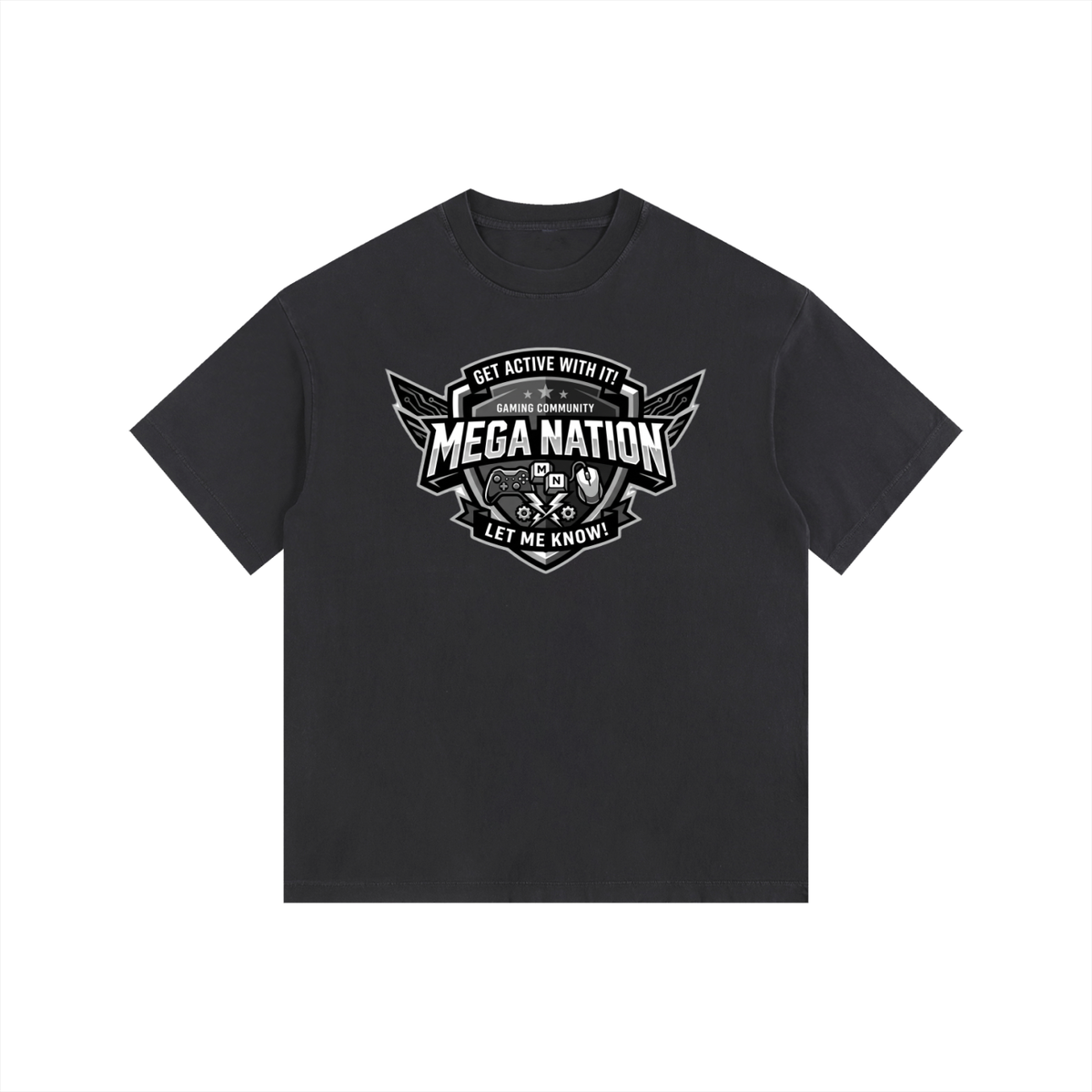 Mega Nation Gaming Community Oversized Cotton T-Shirt (11 colors)