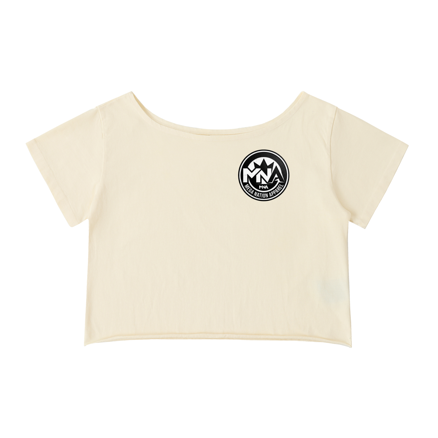 MNA Backwoods Ops (Front and Back Logo) Off-Shoulder Cropped T-Shirt (4 colors)