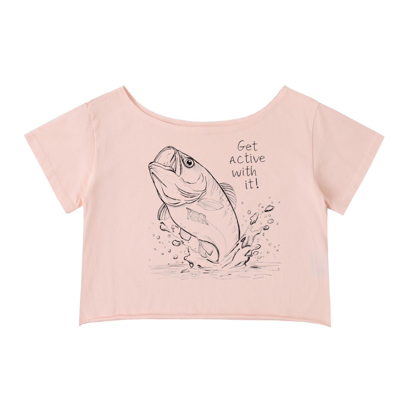 Get Active Bass Off-Shoulder Cropped T-Shirt (3 colors)