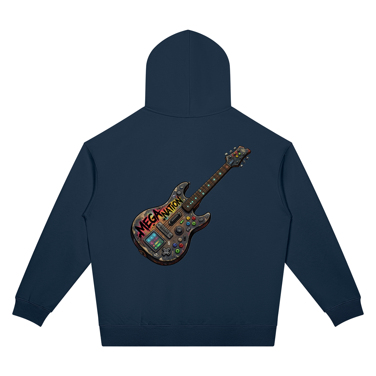 Mega Nation Game Guitar Unisex Oversized Drop Shoulder Hoodie (7 colors)