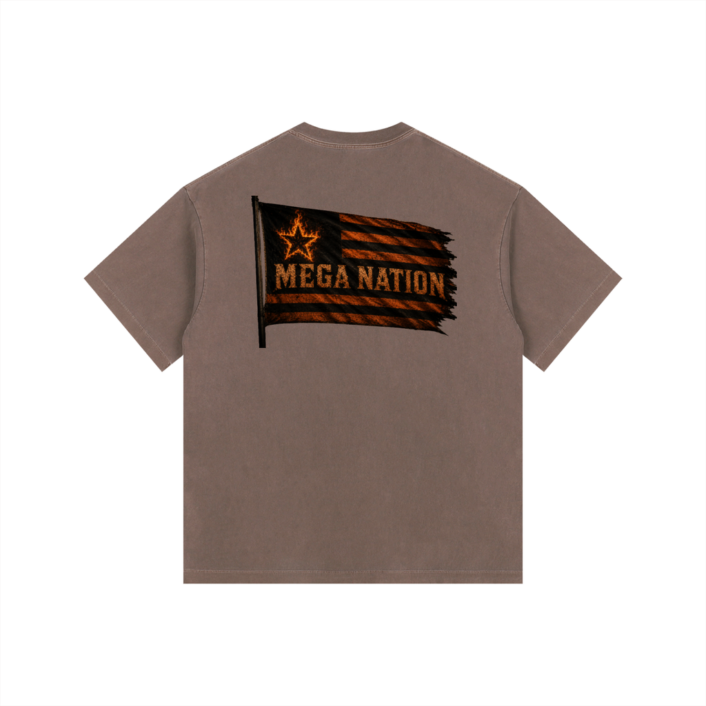 Mega Nation Flag (Front & Back Logo) Oversized Cotton T-Shirt (7 colors)