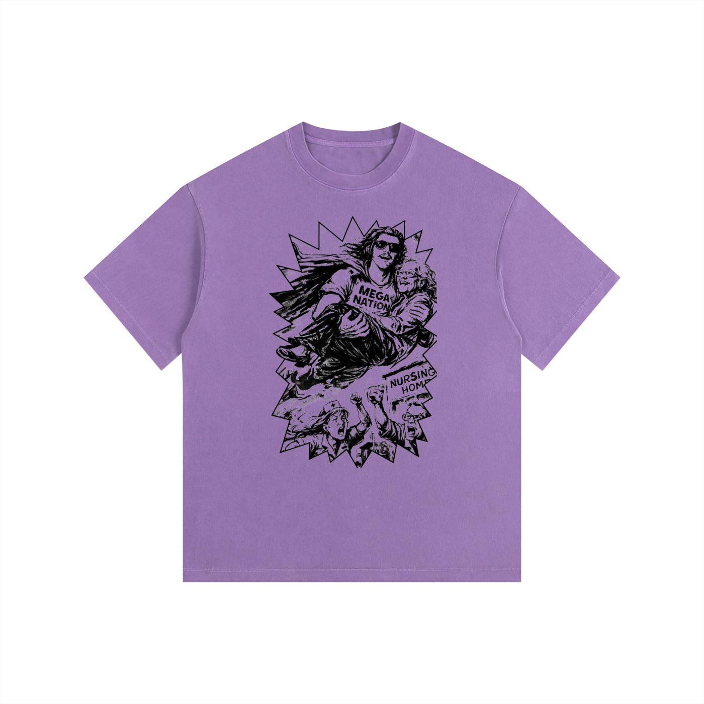 Mega Nation Memaw's Hero Oversized Cotton T-Shirt (6 colors)