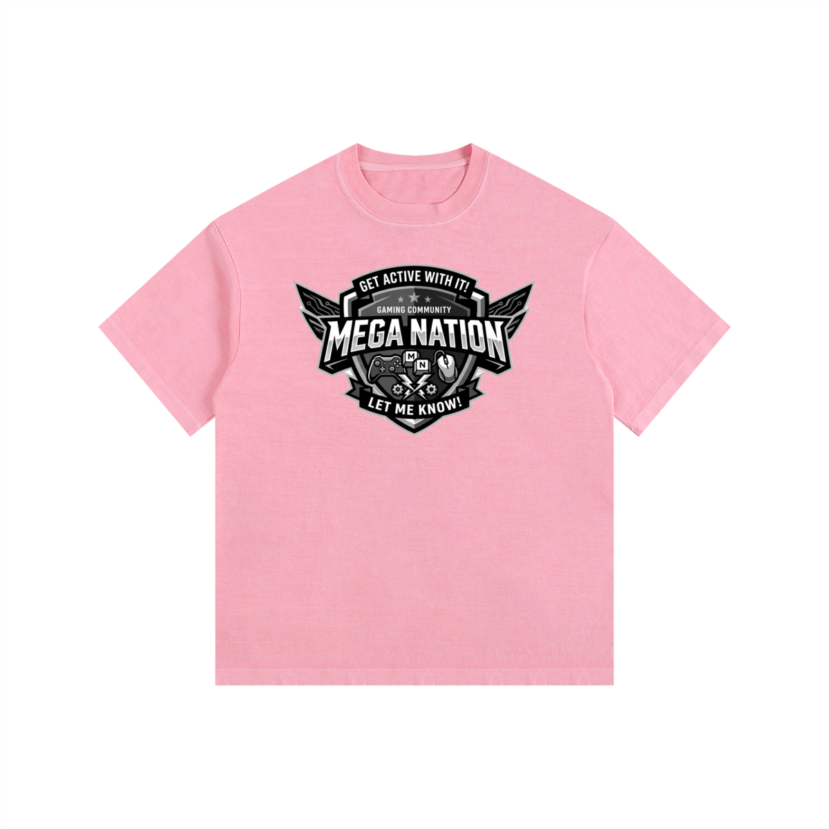 Mega Nation Gaming Community Oversized Cotton T-Shirt (11 colors)