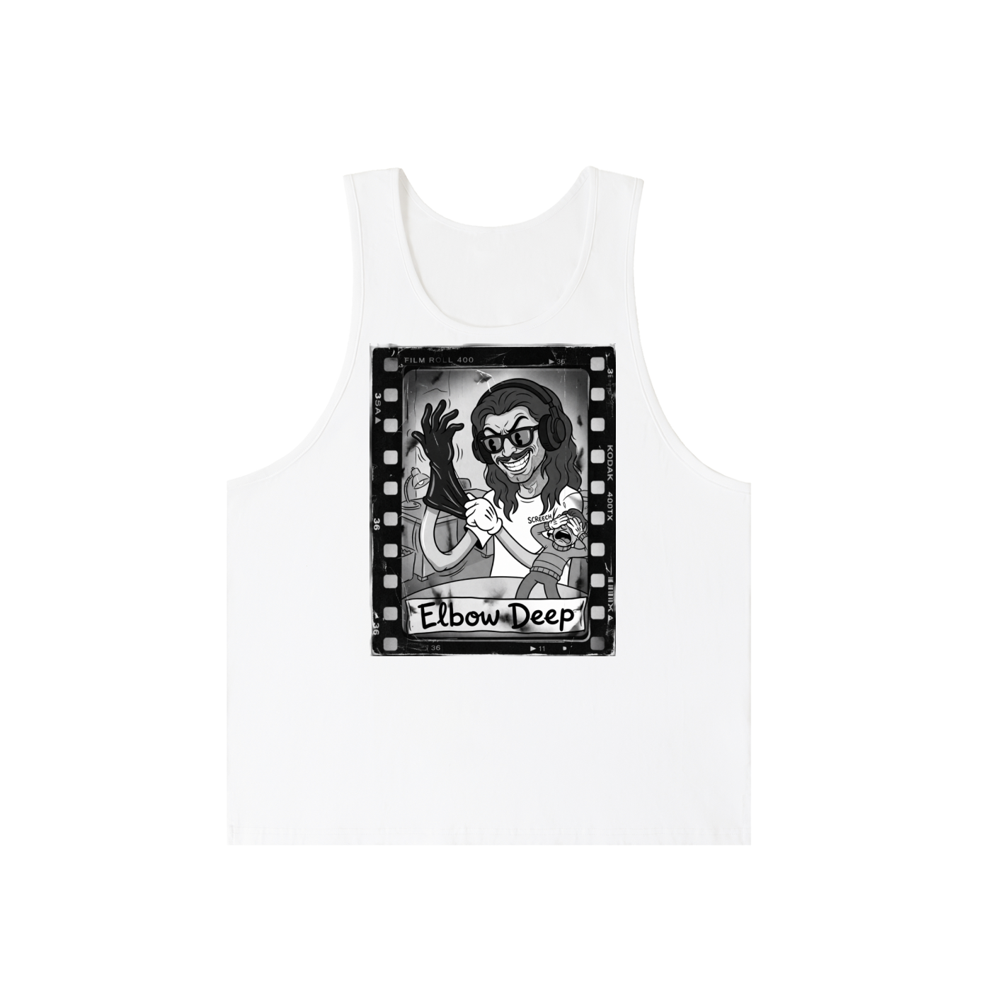 Elbow Deep Film Roll Loose Fit Tank Top (2 colors)