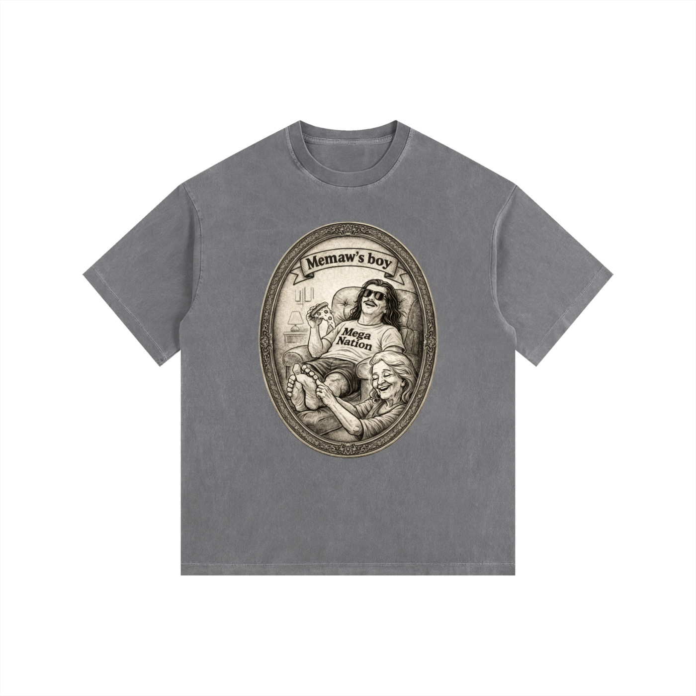 Mega Nation Memaw's Boy Oversized Cotton T-Shirt (11 colors)
