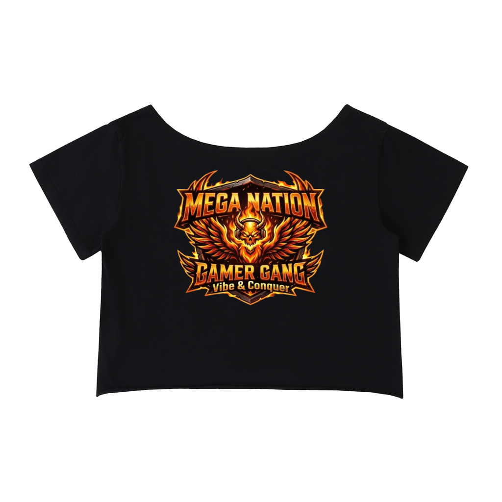 MNA Vibe & Conquer Off-Shoulder Cropped T-Shirt (4 colors)