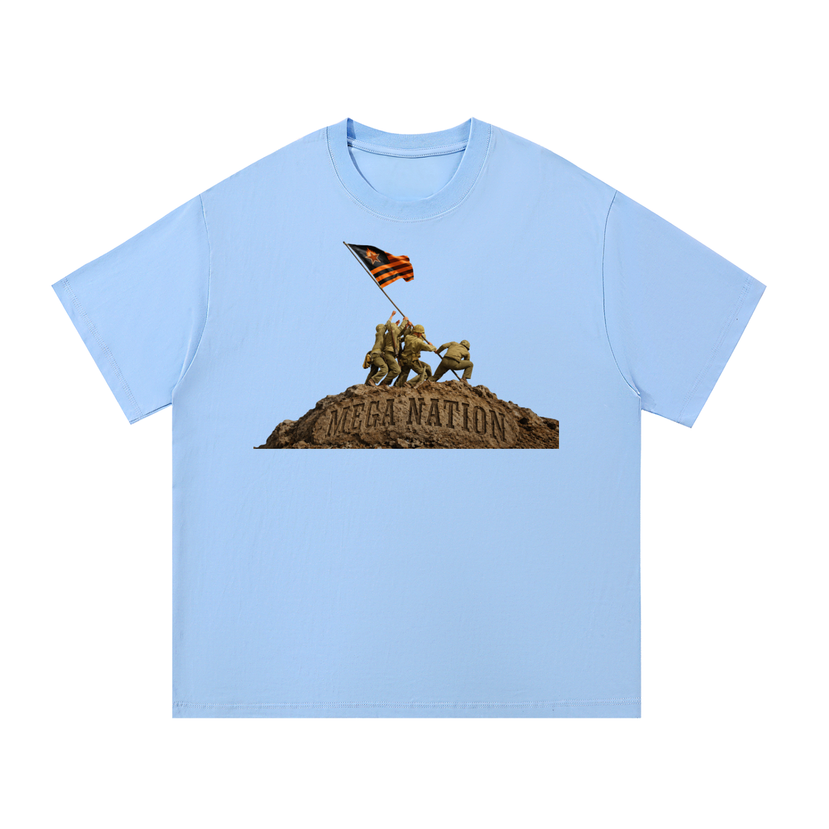 Mega Nation Flag Raising Essential Cotton T-Shirt (8 colors)