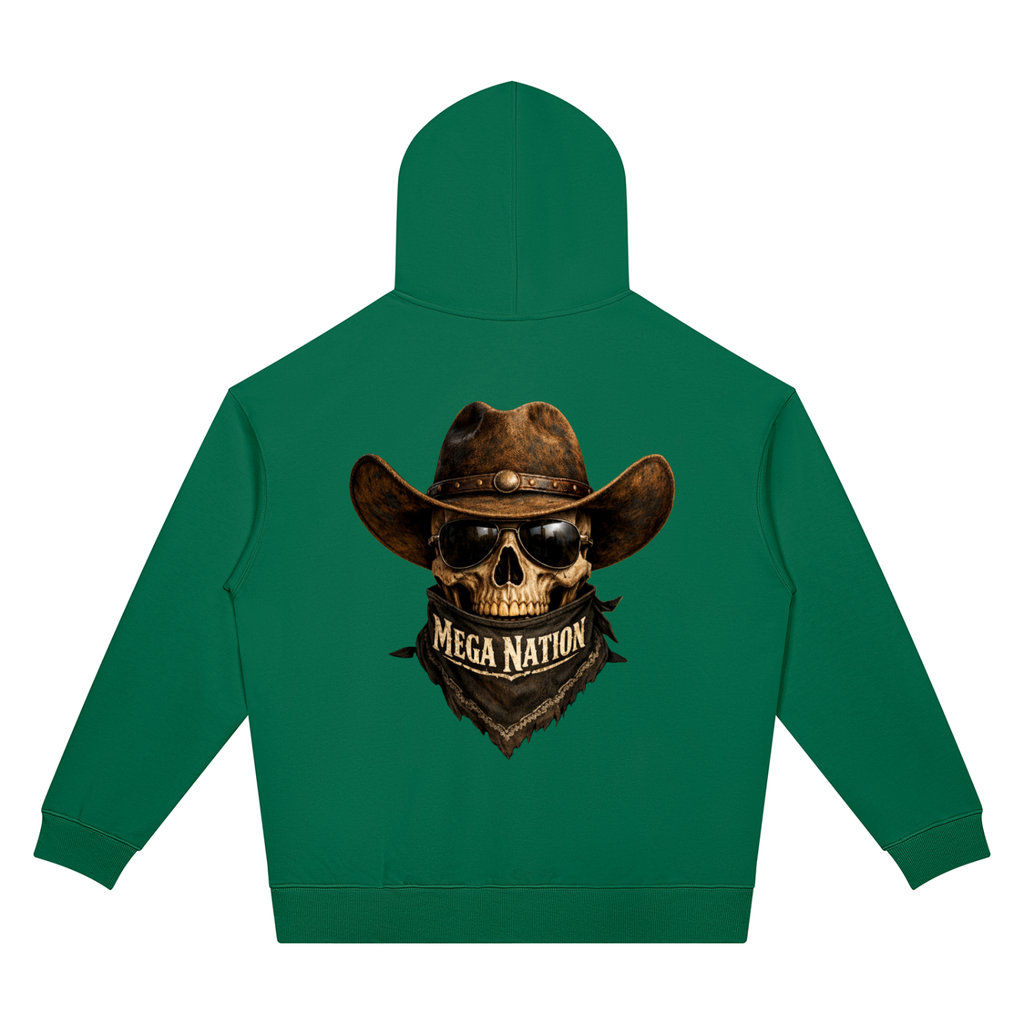 Mega Nation Outlaw Skull Unisex Oversized Drop Shoulder Hoodie (7 colors)