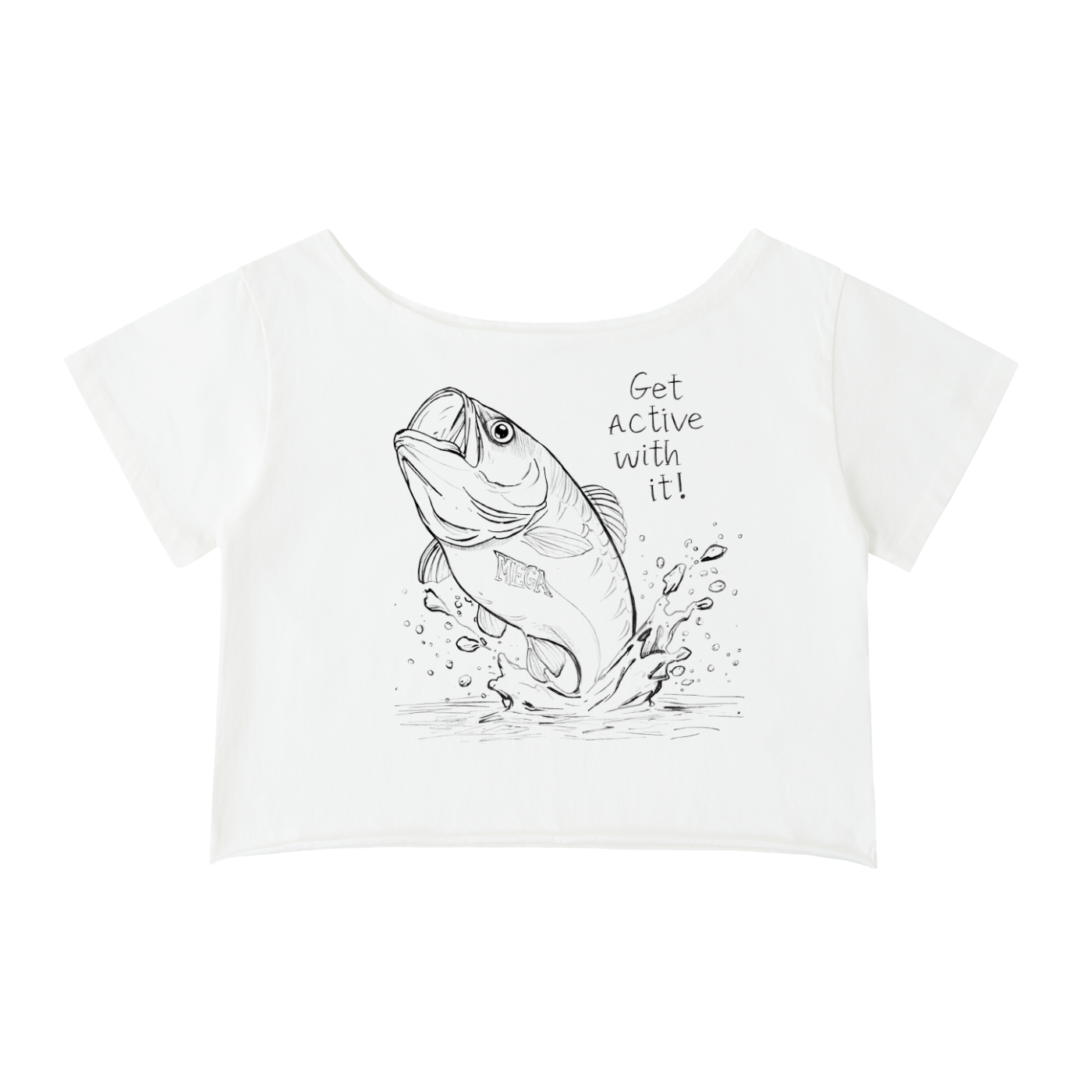 Get Active Bass Off-Shoulder Cropped T-Shirt (3 colors)
