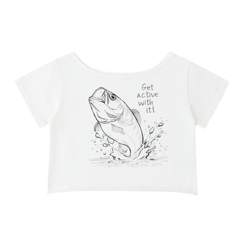 Get Active Bass Off-Shoulder Cropped T-Shirt (3 colors)