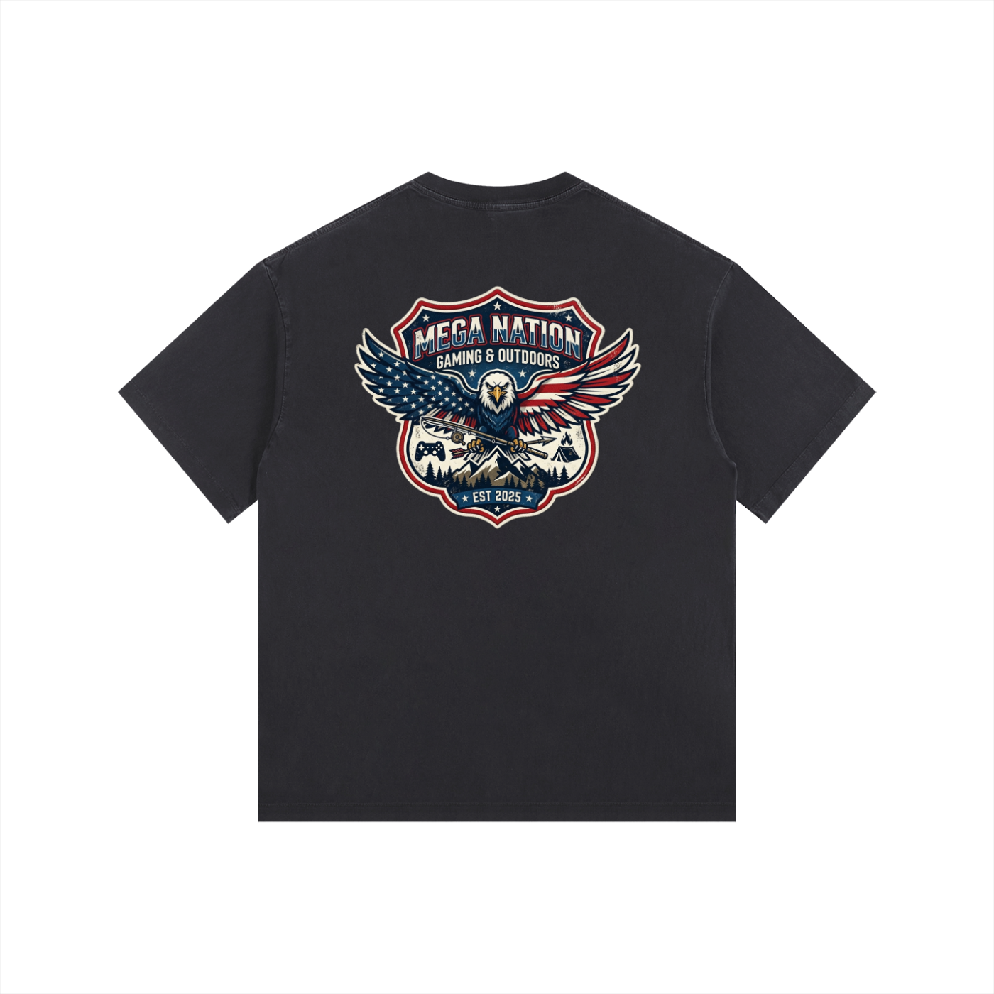 MNA Gaming & Outdoors 2 (Front and Back Logo) Oversized Cotton T-Shirt (8 colors)