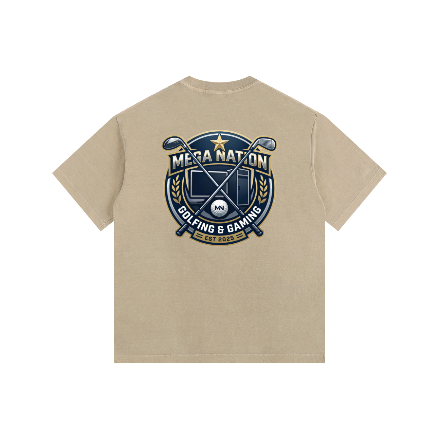 MNA Golf & Gaming (Front and Back Logo) Oversized Cotton T-Shirt (7 colors)