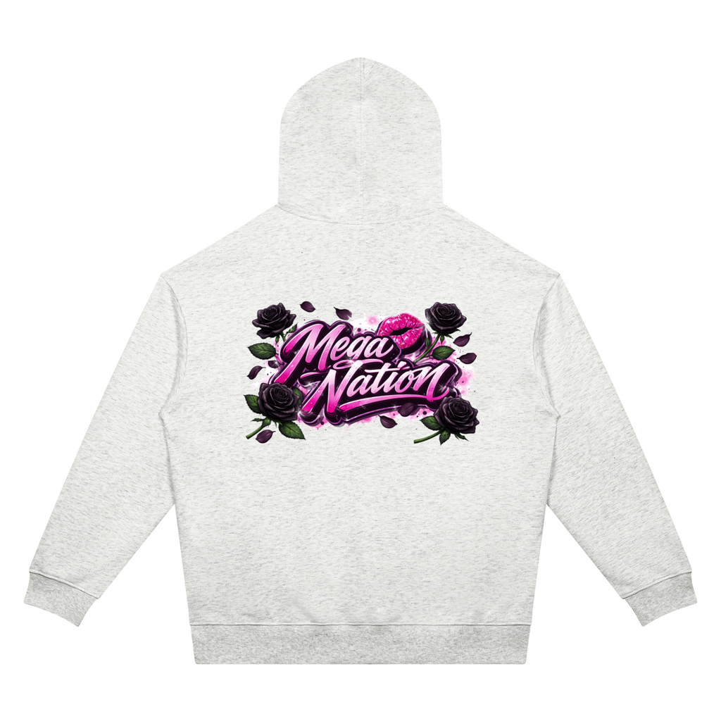 Mega Nation Black Rose Unisex Oversized Drop Shoulder Hoodie (2 colors)