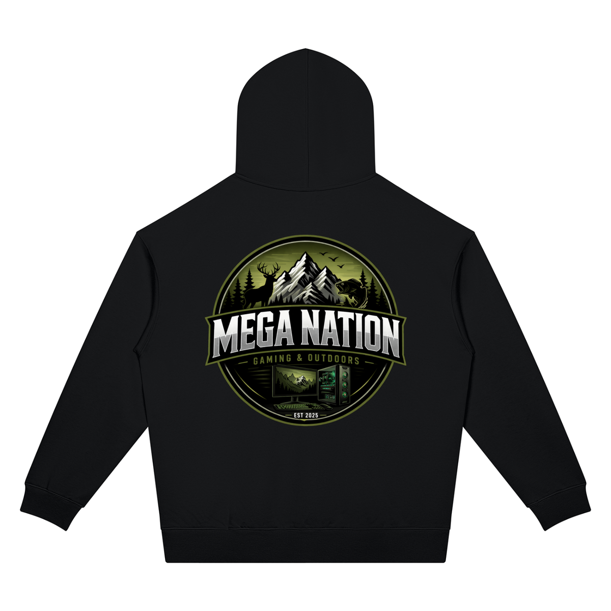 Mega Nation Gaming & Outdoors Unisex Oversized Drop Shoulder Hoodie (7 colors)