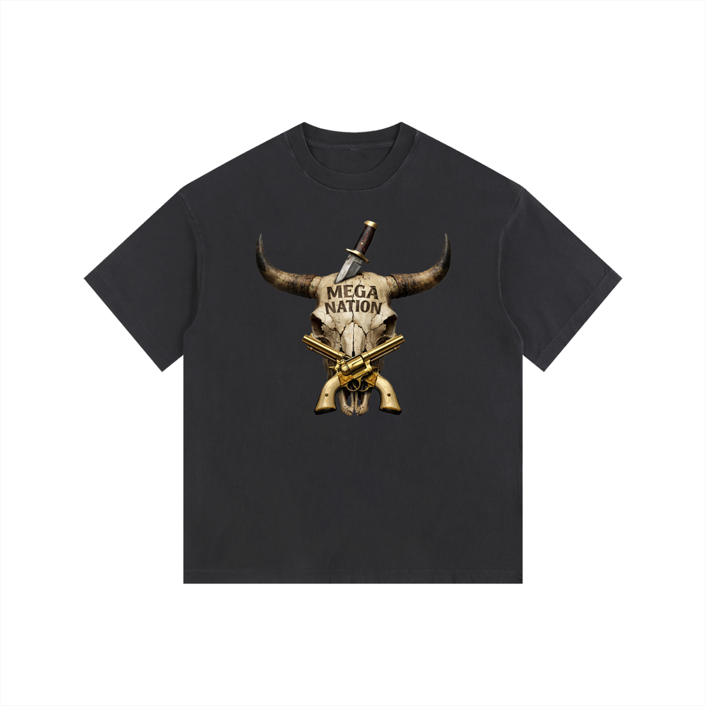 Mega Nation Longhorn Oversized Cotton T-Shirt (11 colors)