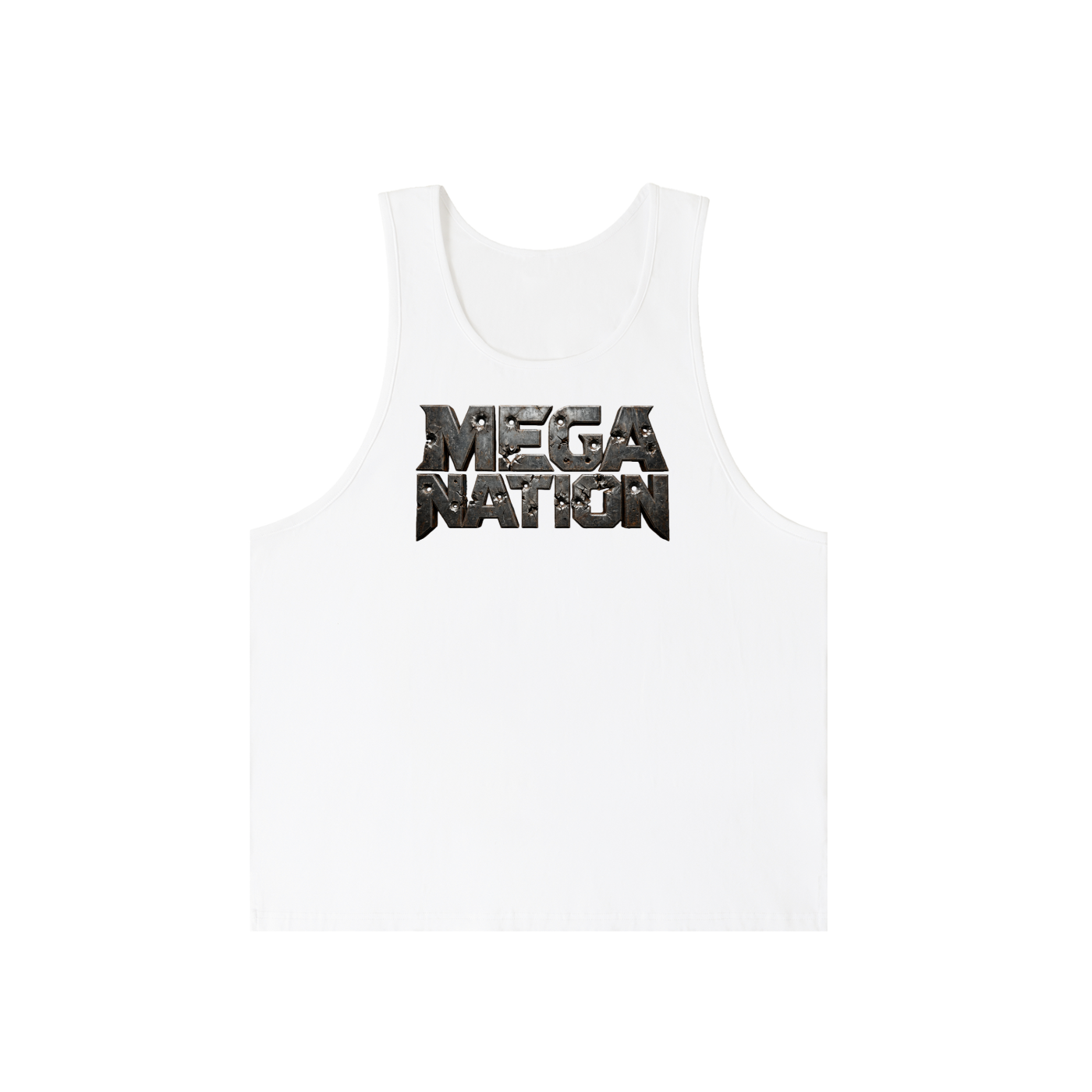 Mega Nation Damaged Plate Loose Fit Tank Top (2 colors)