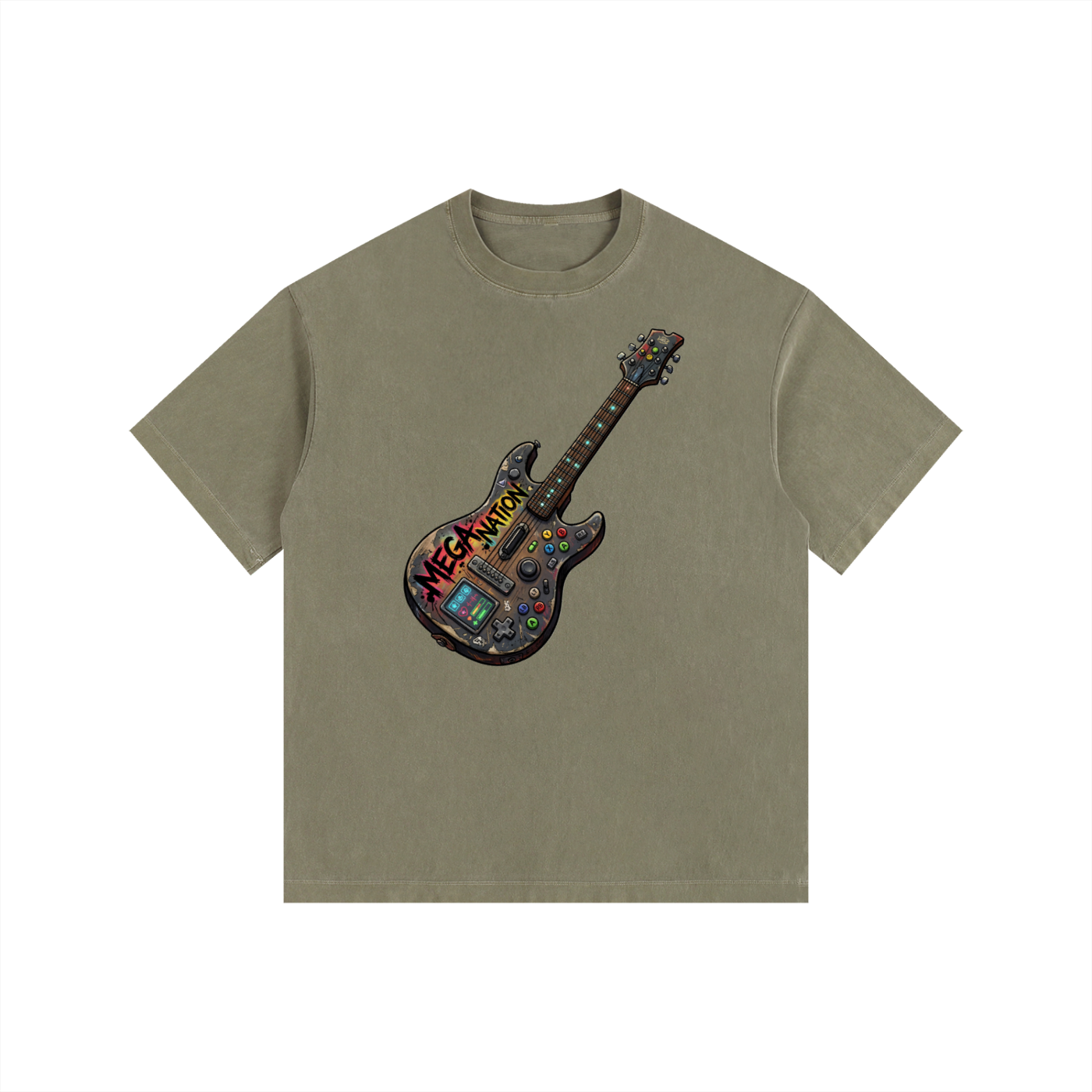 Mega Nation Gamer Guitar 2 Oversized Cotton T-Shirt (11 colors)