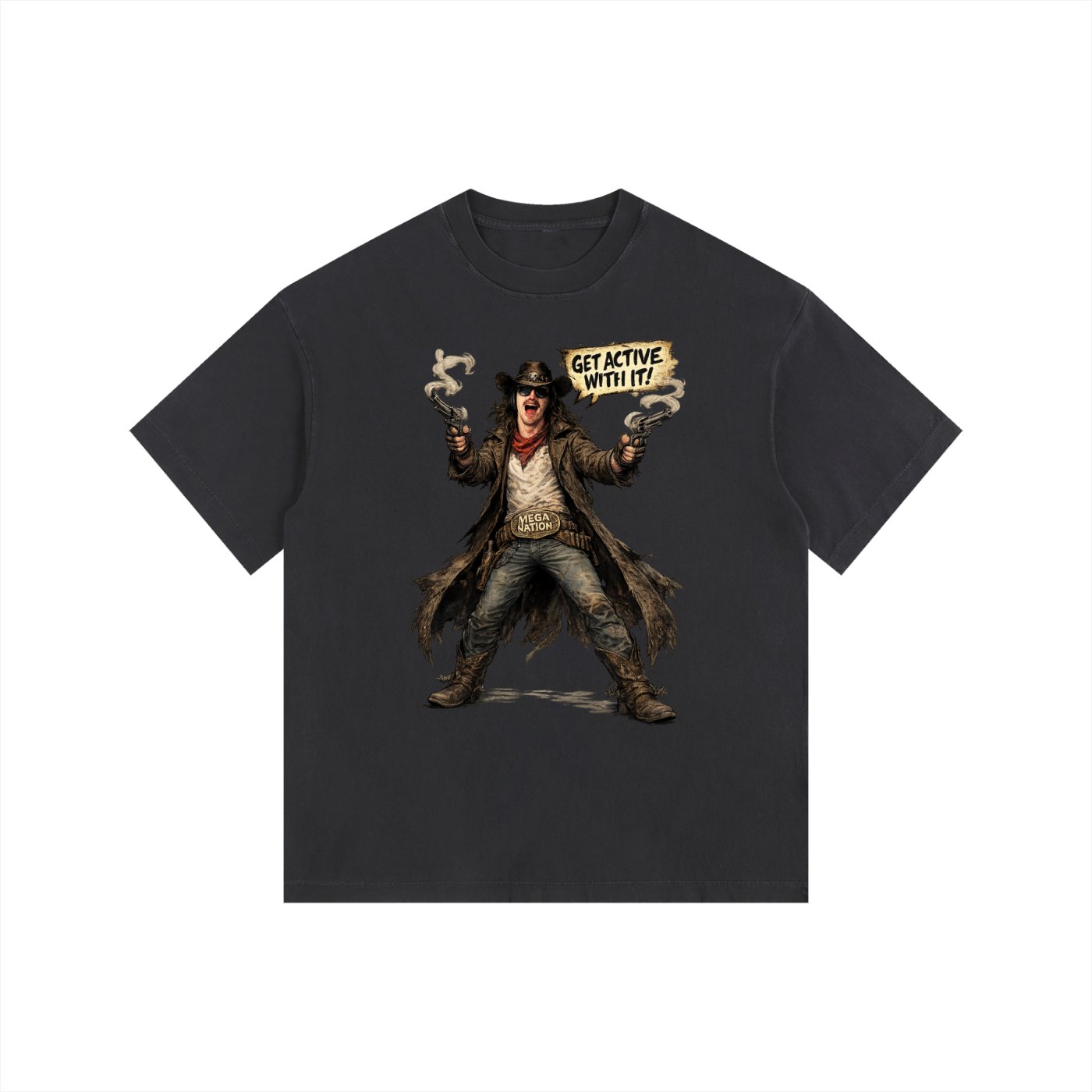 Mega Nation Active Revolvers Oversized Cotton T-Shirt (11 colors)