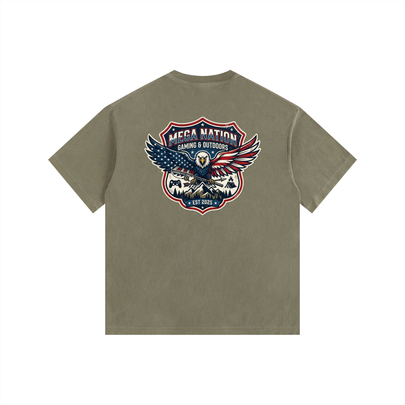 MNA Gaming & Outdoors 2 (Front and Back Logo) Oversized Cotton T-Shirt (8 colors)