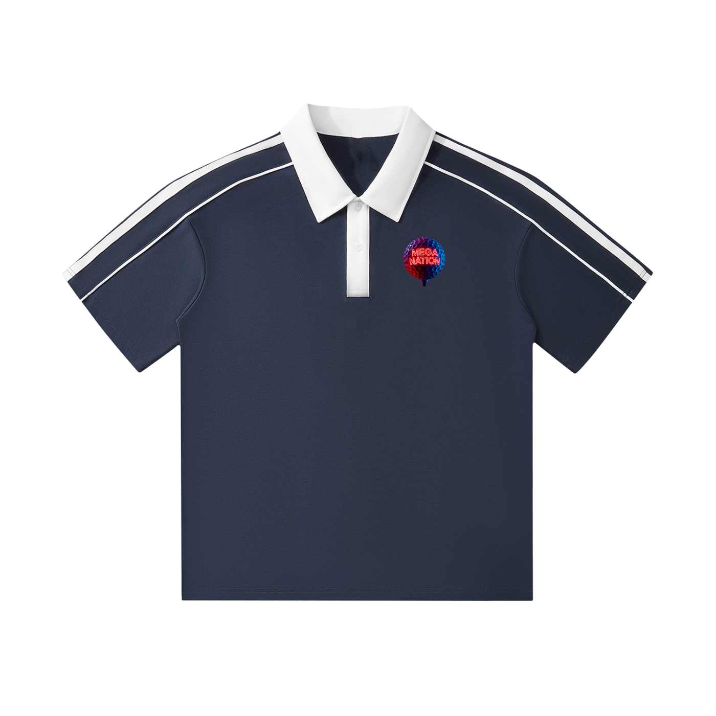 Mega Nation Golf Polo Shirt (Neon Logo) (5 colors)