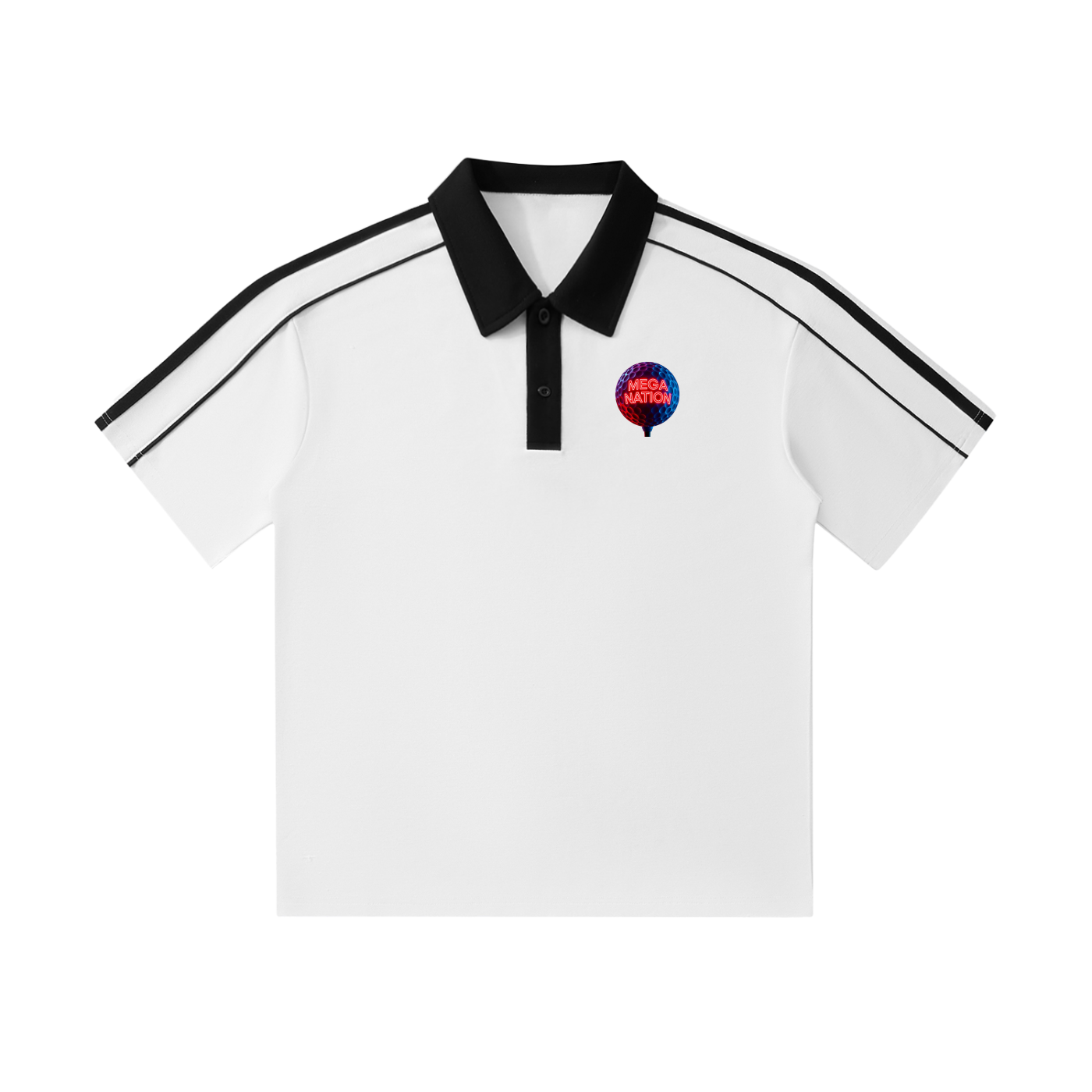 Mega Nation Golf Polo Shirt (Neon Logo) (5 colors)
