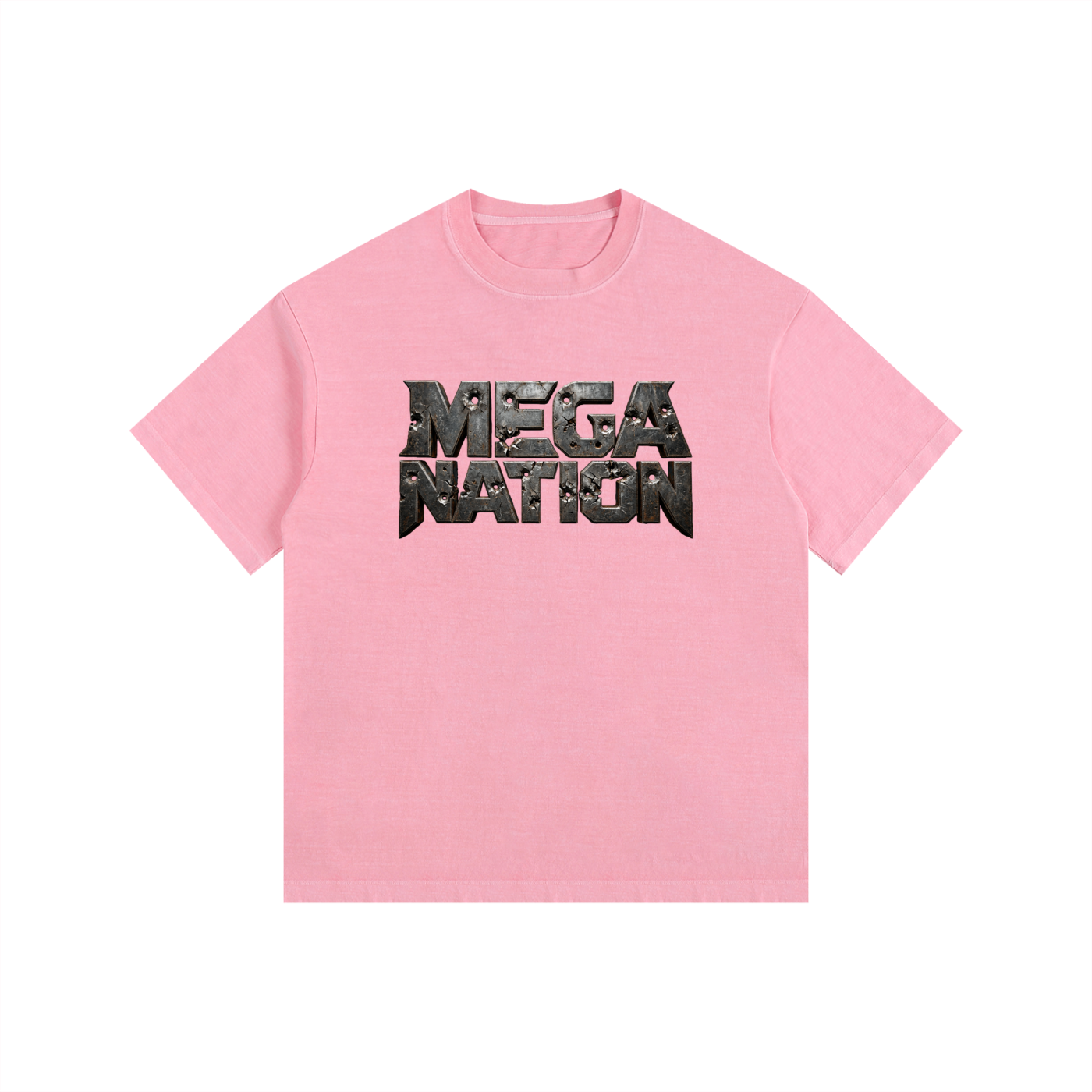 Mega Nation Damaged Plate Oversized Cotton T-Shirt (11 colors)