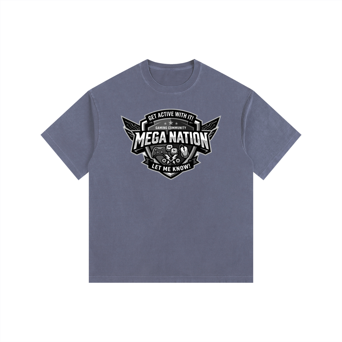 Mega Nation Gaming Community Oversized Cotton T-Shirt (11 colors)