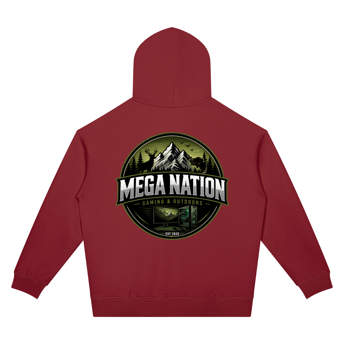 Mega Nation Gaming & Outdoors Unisex Oversized Drop Shoulder Hoodie (7 colors)