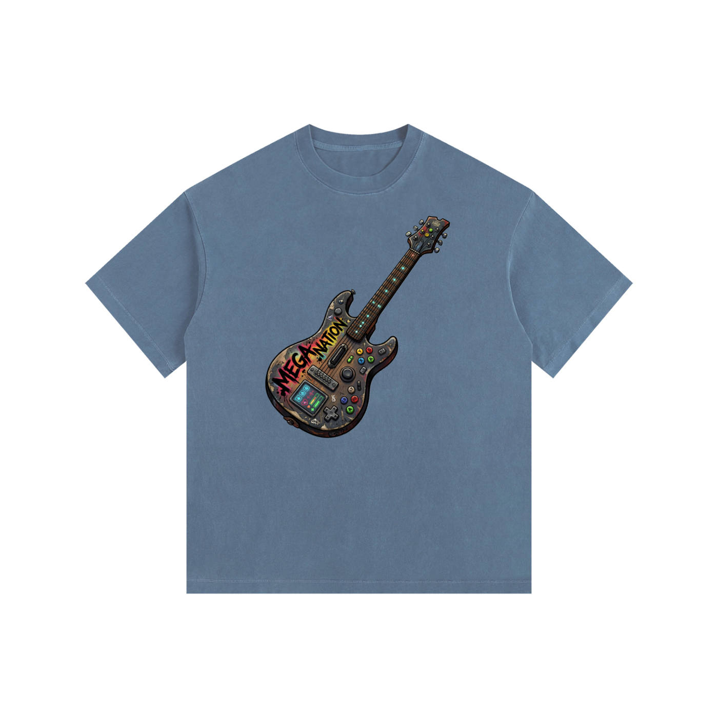 Mega Nation Gamer Guitar 2 Oversized Cotton T-Shirt (11 colors)