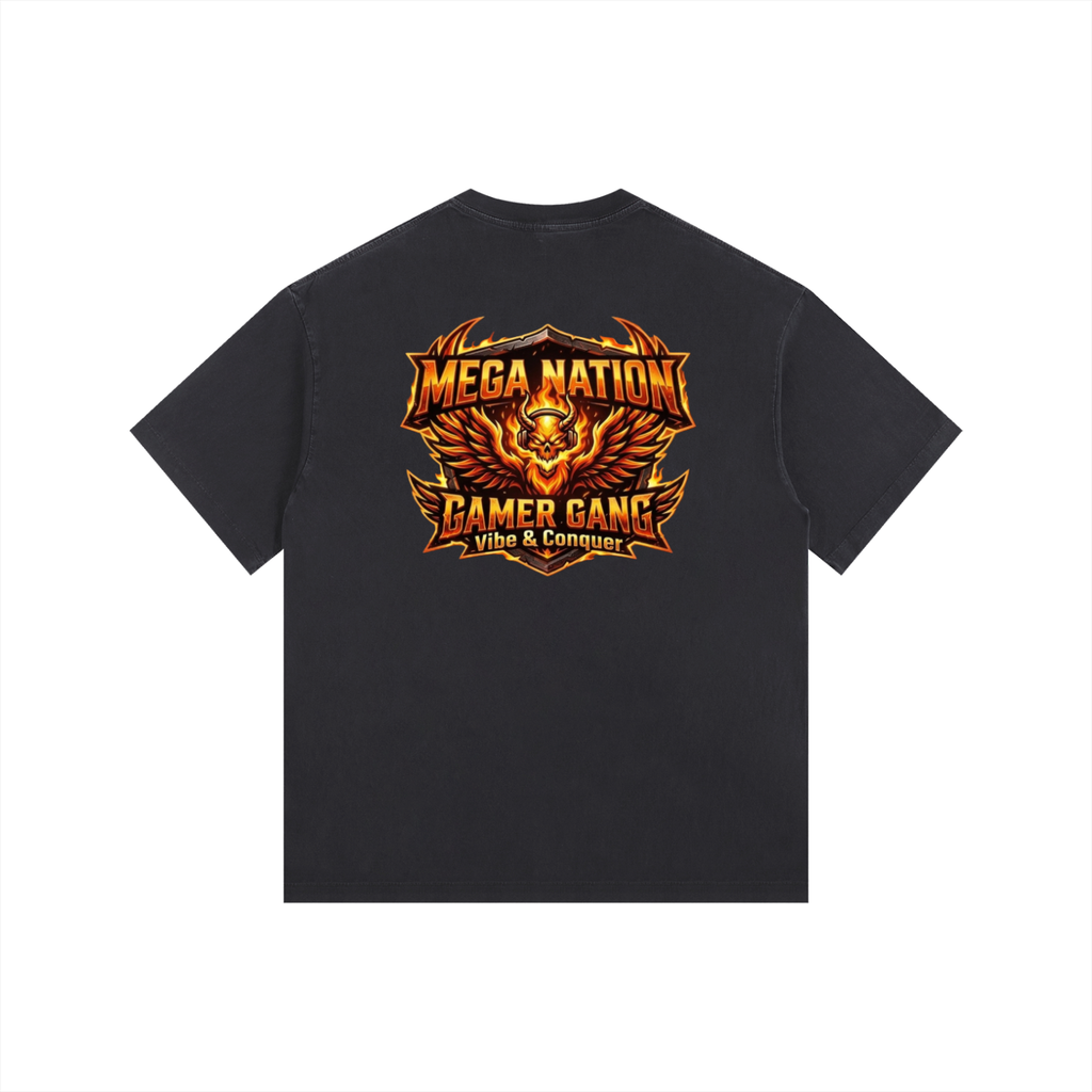 MNA Vibe & Conquer (Front and Back Logo) Oversized Cotton T-Shirt (9 colors)