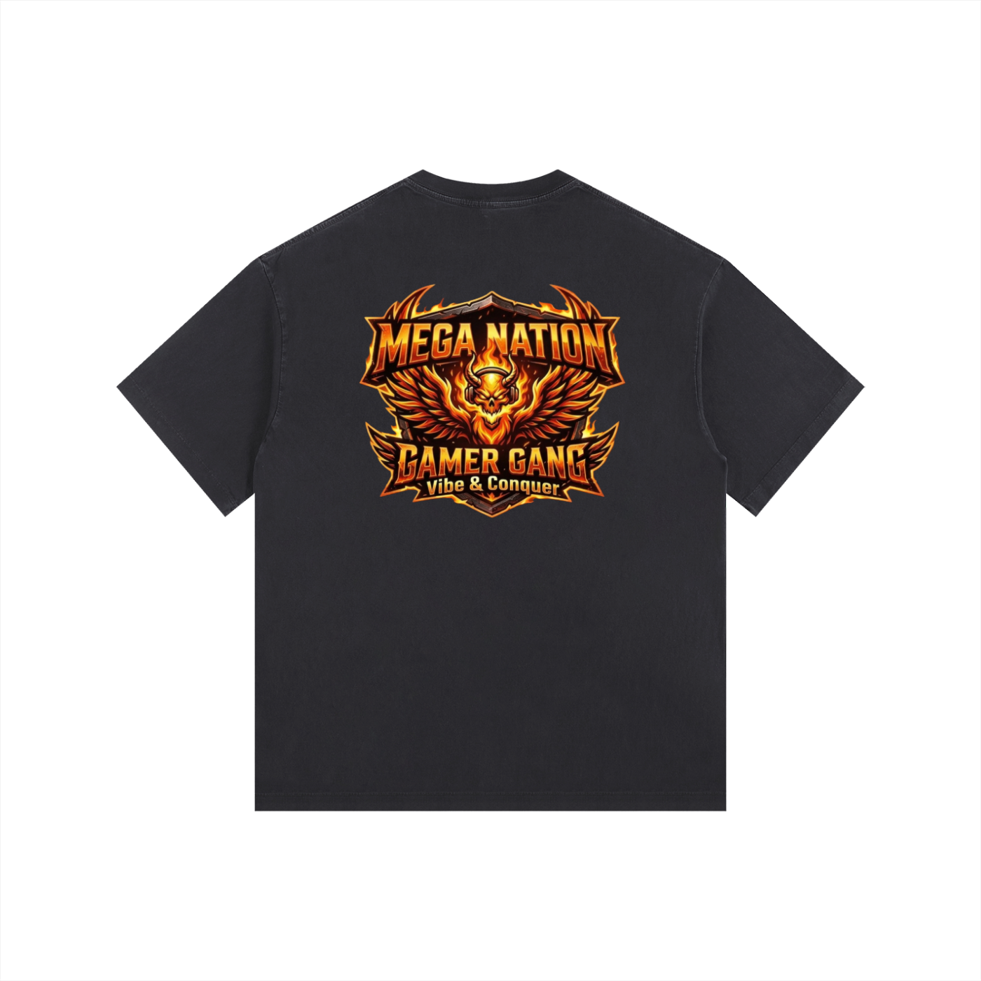 MNA Vibe & Conquer (Front and Back Logo) Oversized Cotton T-Shirt (9 colors)